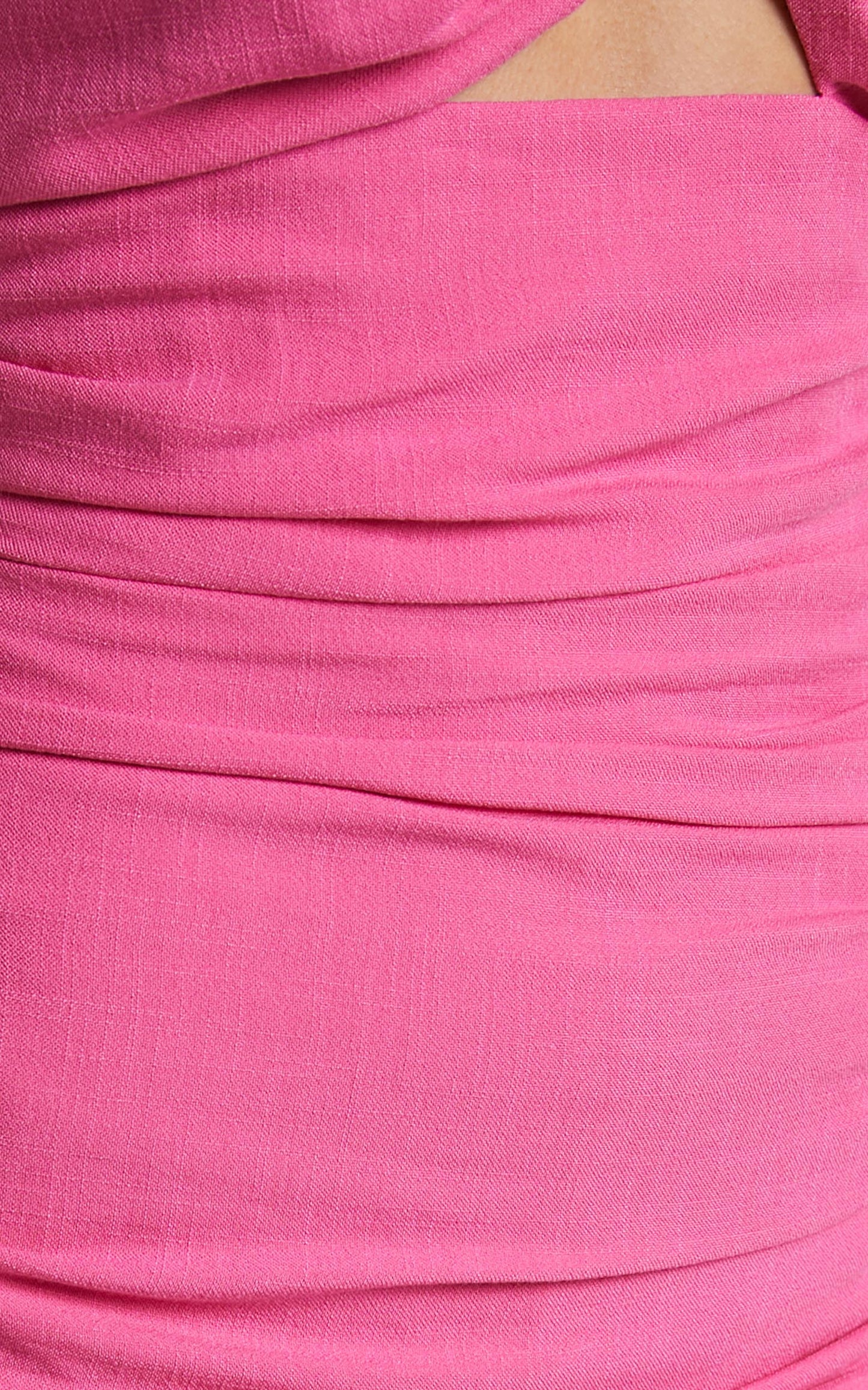 Mayson Mini Dress - One Shoulder Ruched Bodycon Dress in Pink