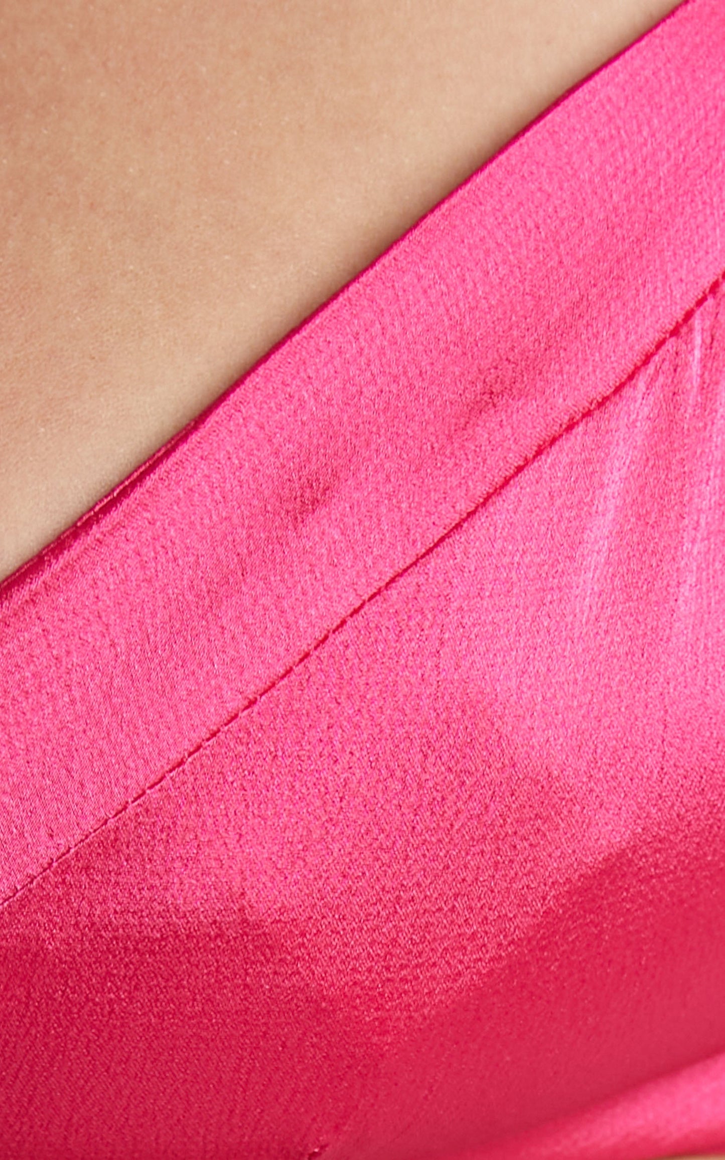 Mejila Top - Triangle Bralette Top in Hot Pink Satin