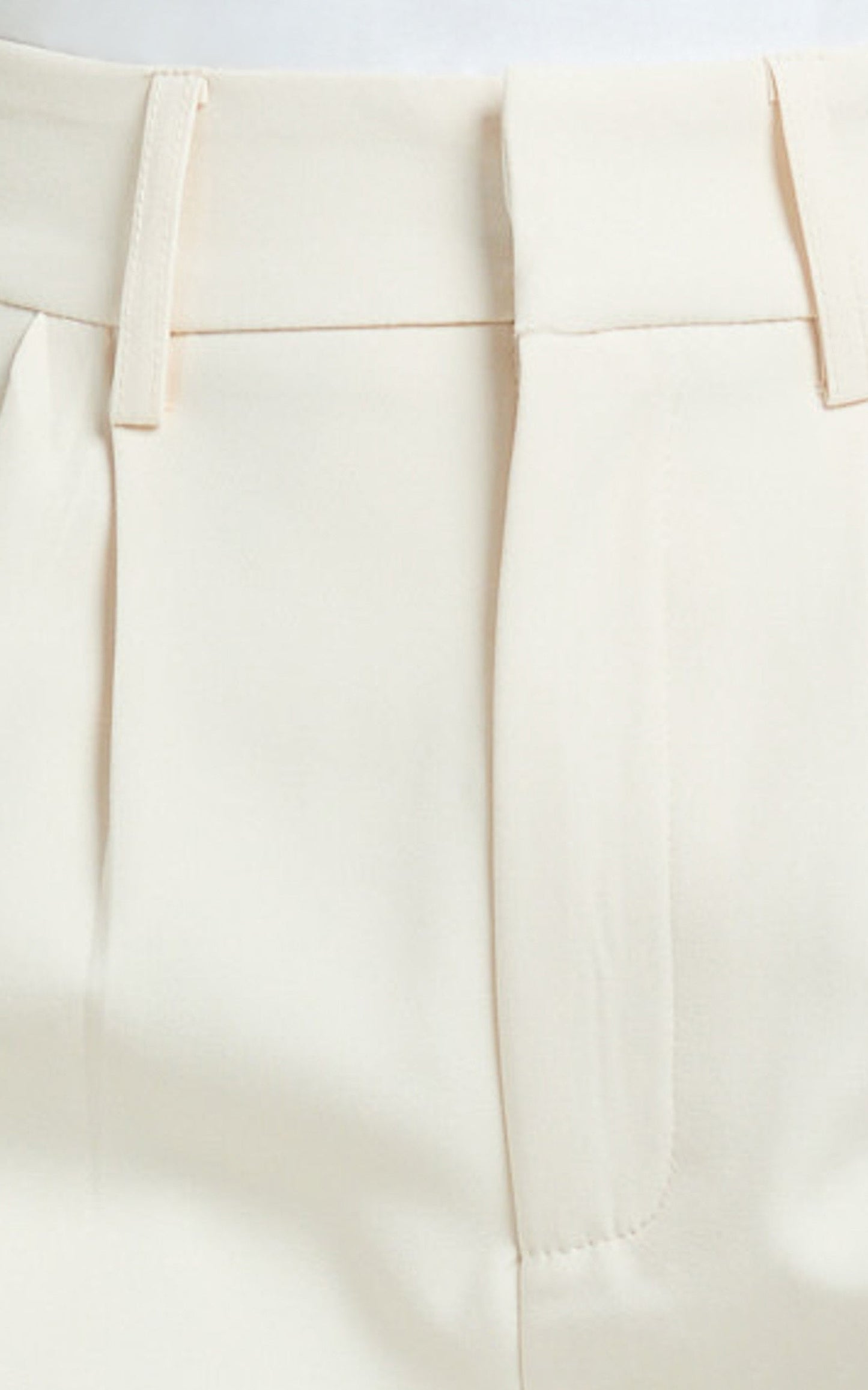 Melissa Pants - Pleat Front Wide Leg Tailored Pants in Cream