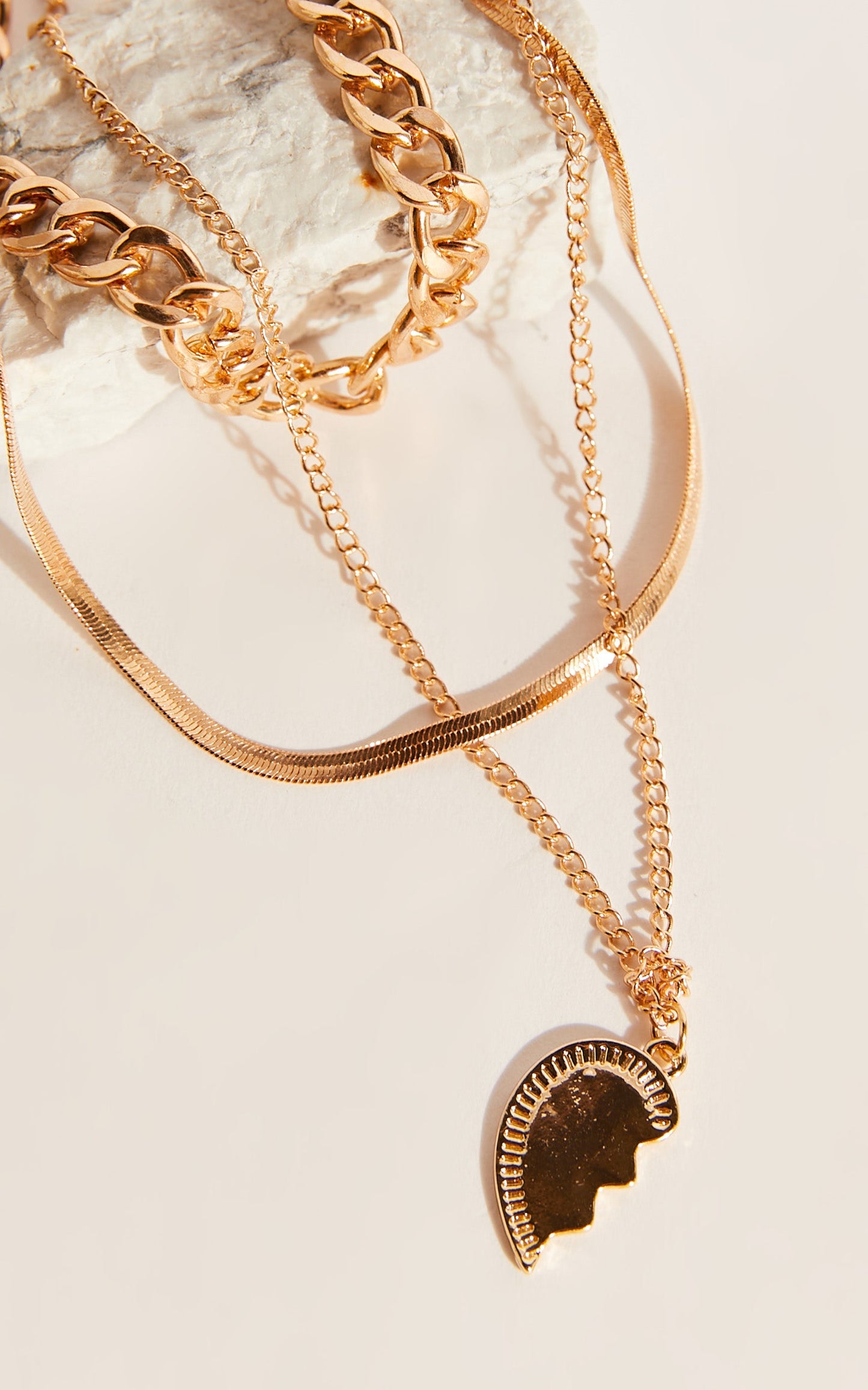 Mharra Layered Chain Necklace in Gold