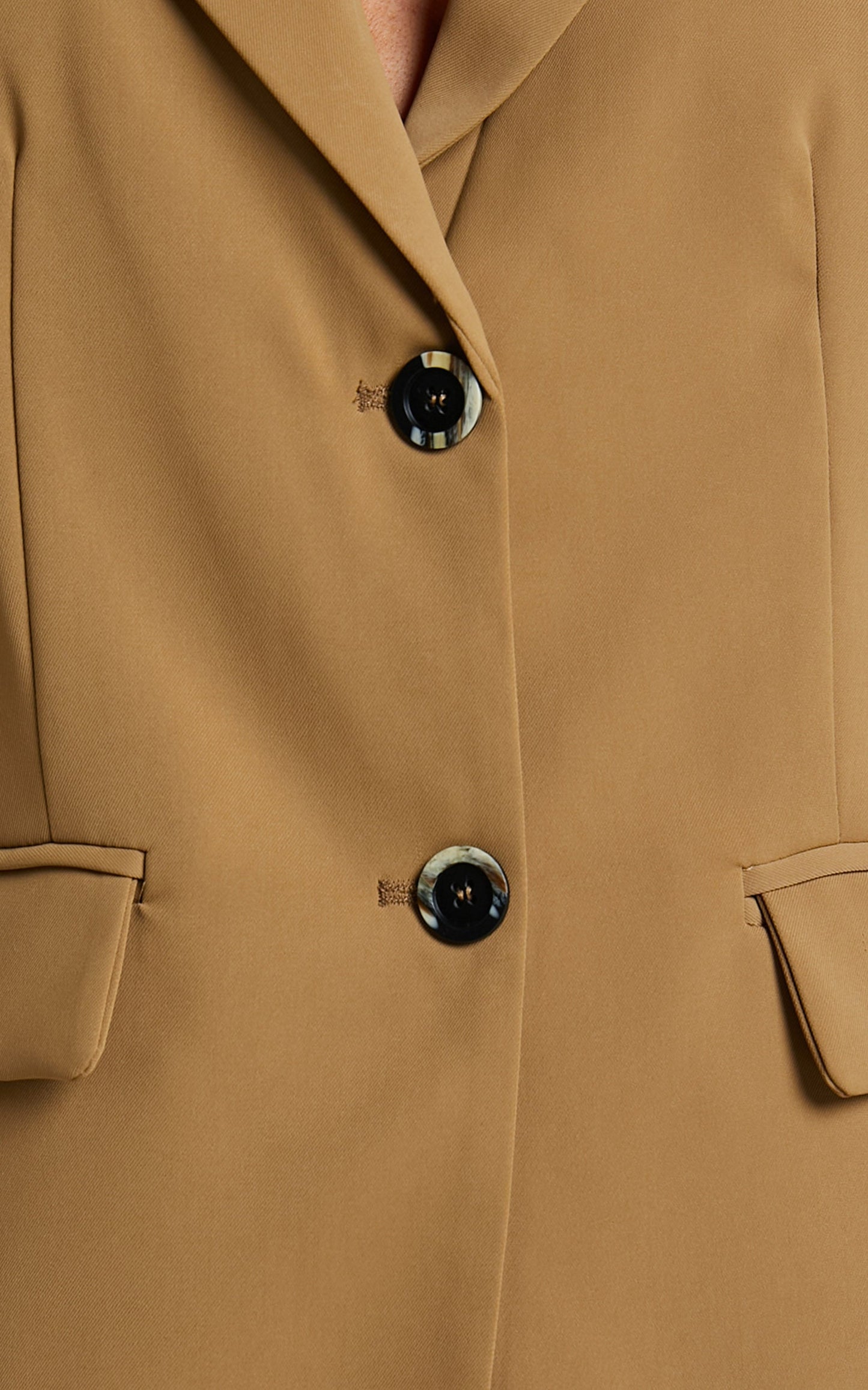 Mhina Blazer Vest - Relaxed Button Up Blazer Vest in Toffee