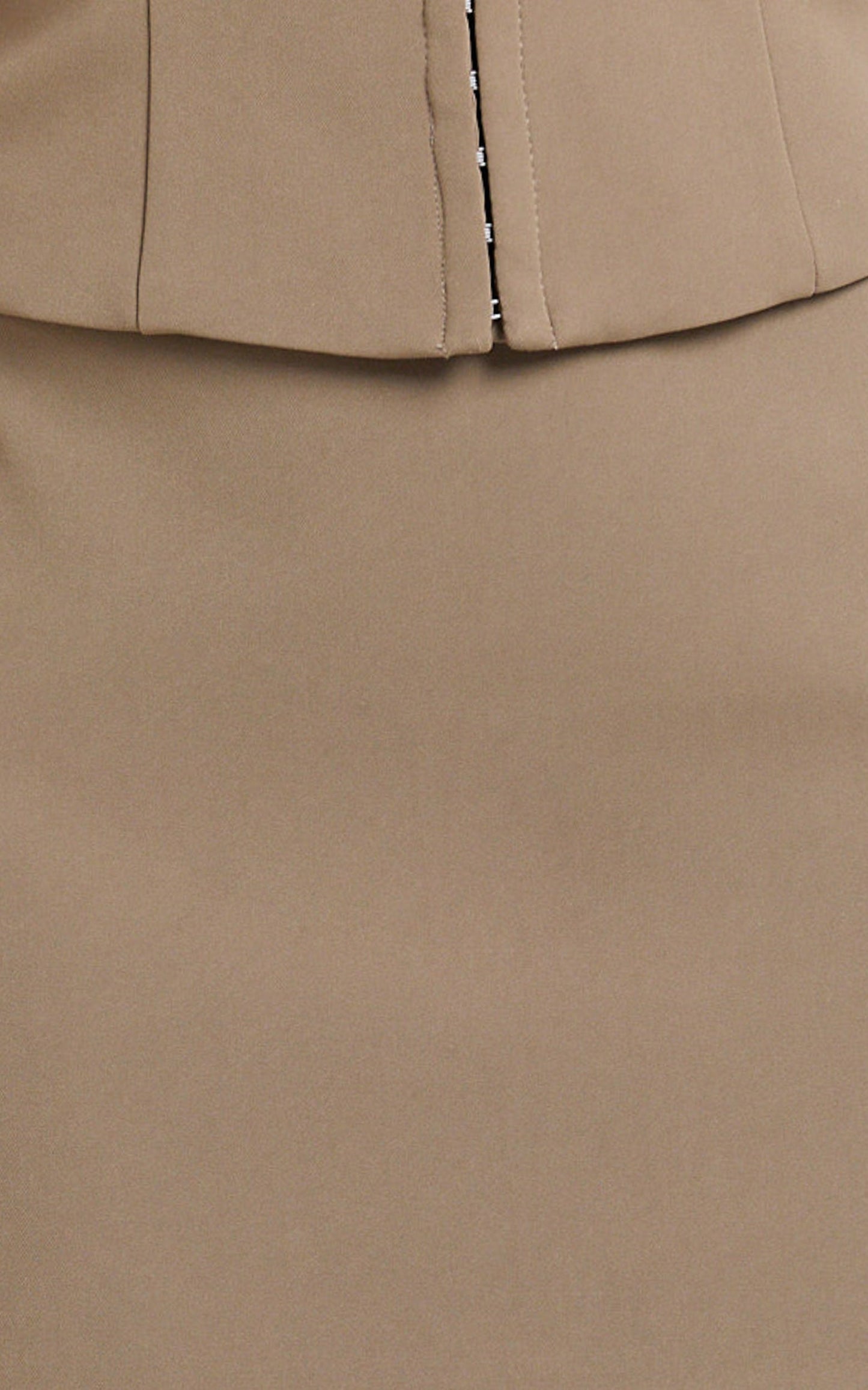 Mikey Mini Skirt - Mid Waisted Tailored A Line Skirt in Mocha