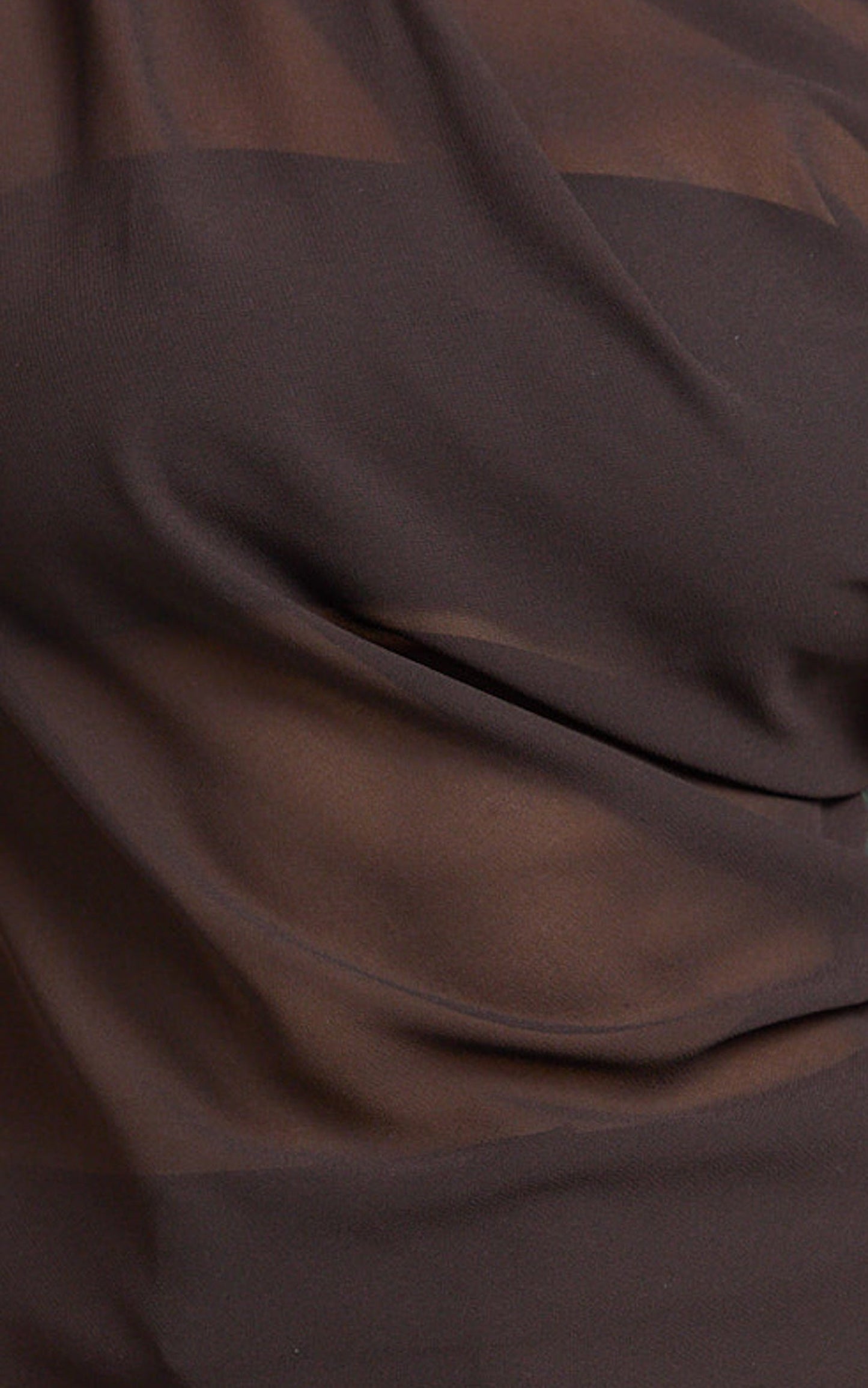 Milla Top - Georgette Asymmetric Draped Top in Chocolate