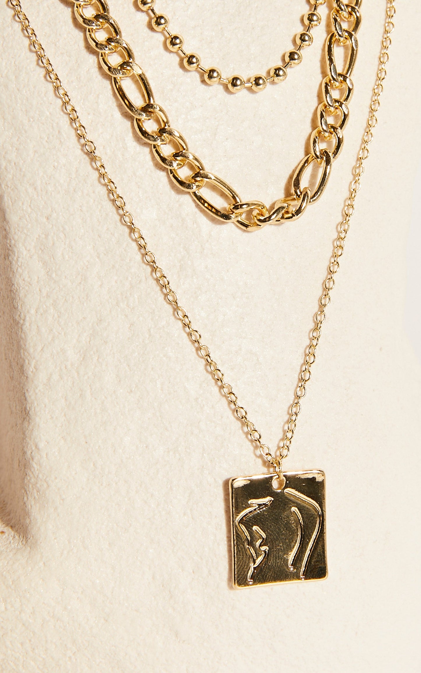 Miranda layered chain necklace in Gold
