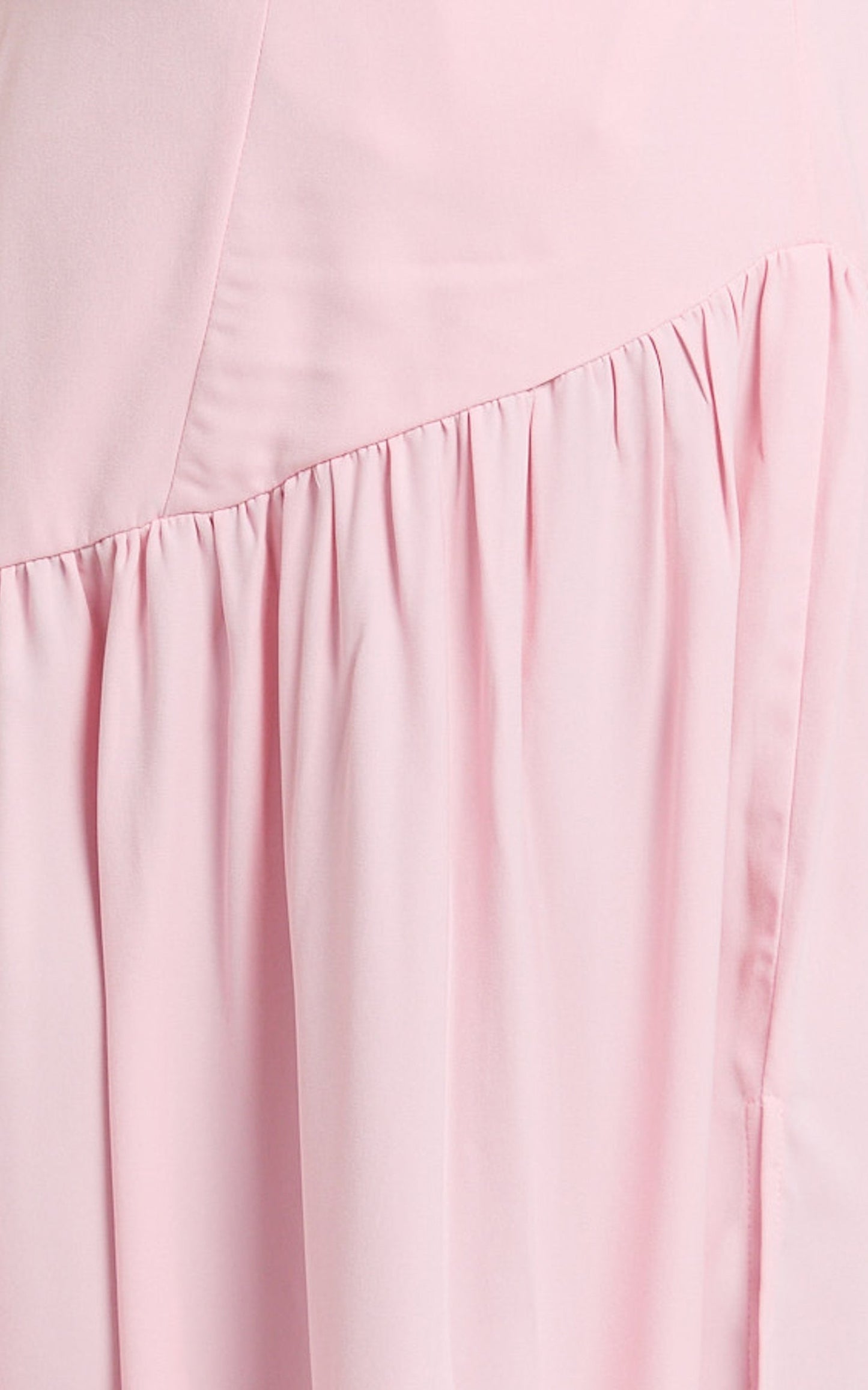 Nadiane Maxi Dress - Strapless Asymmetric Drop Waist Dress in Pink