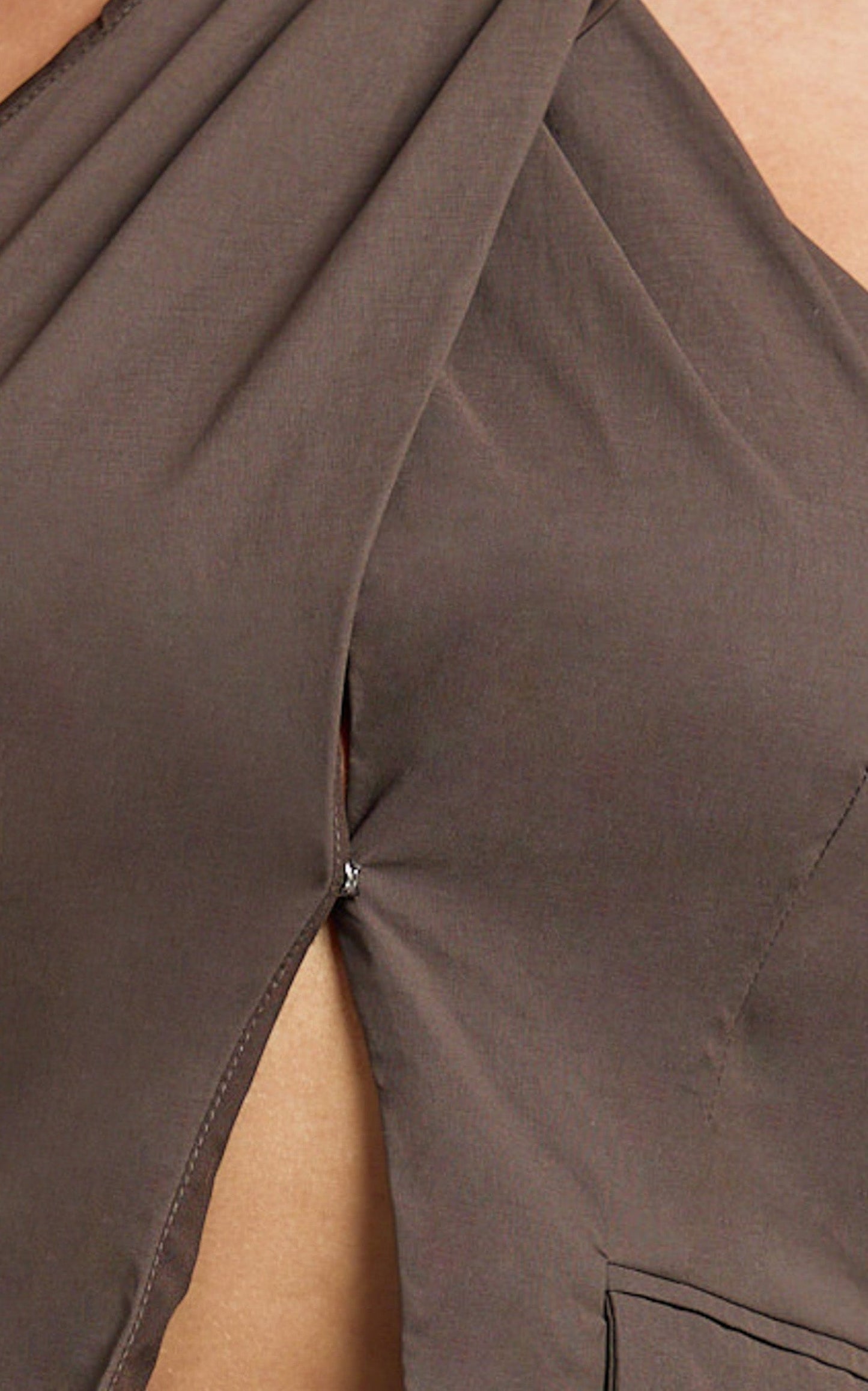 Narcisa Top - Twist Neck Halter Top in Chocolate