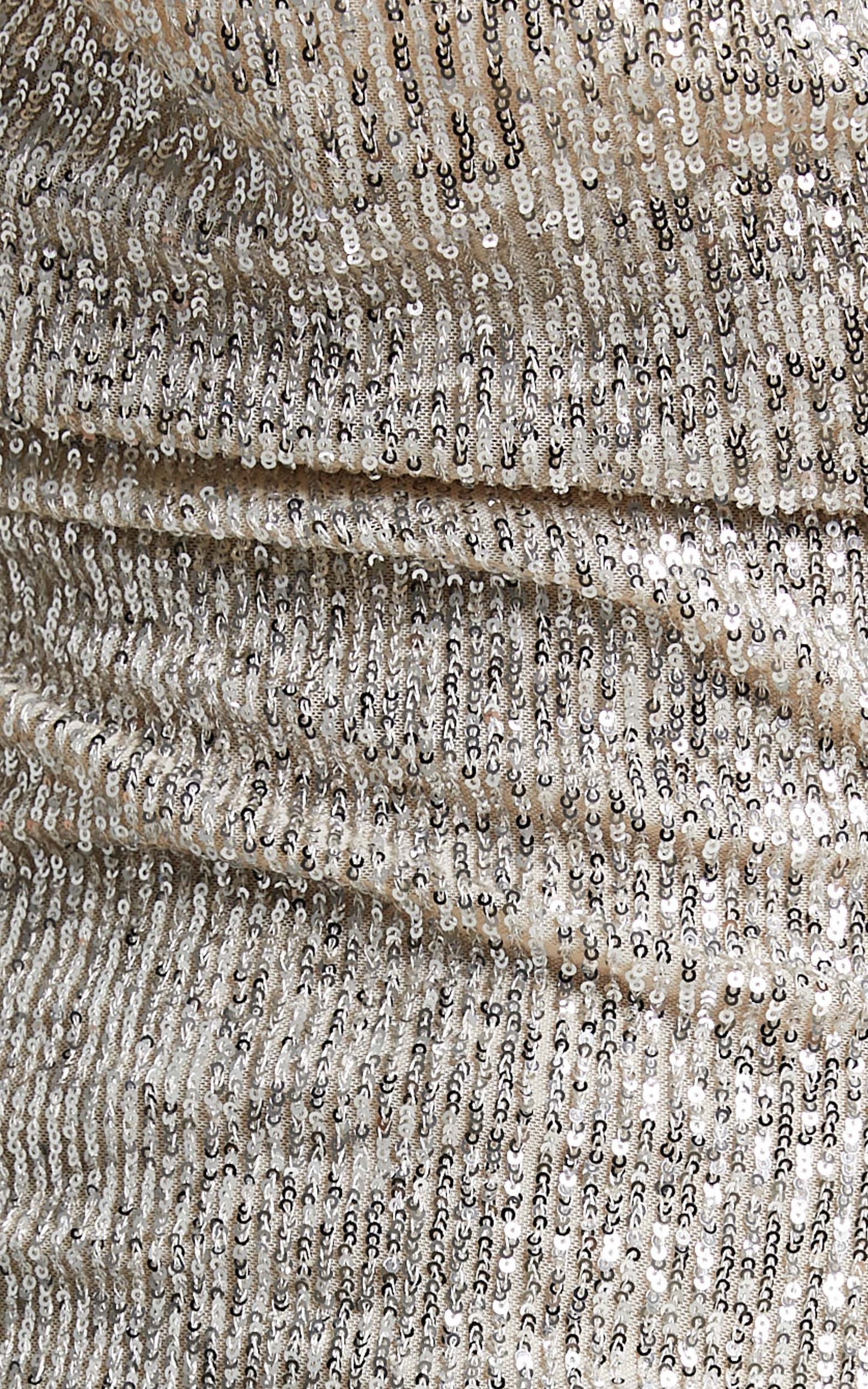 Natalee Cowl Neck Mini Dress in Silver Sequin
