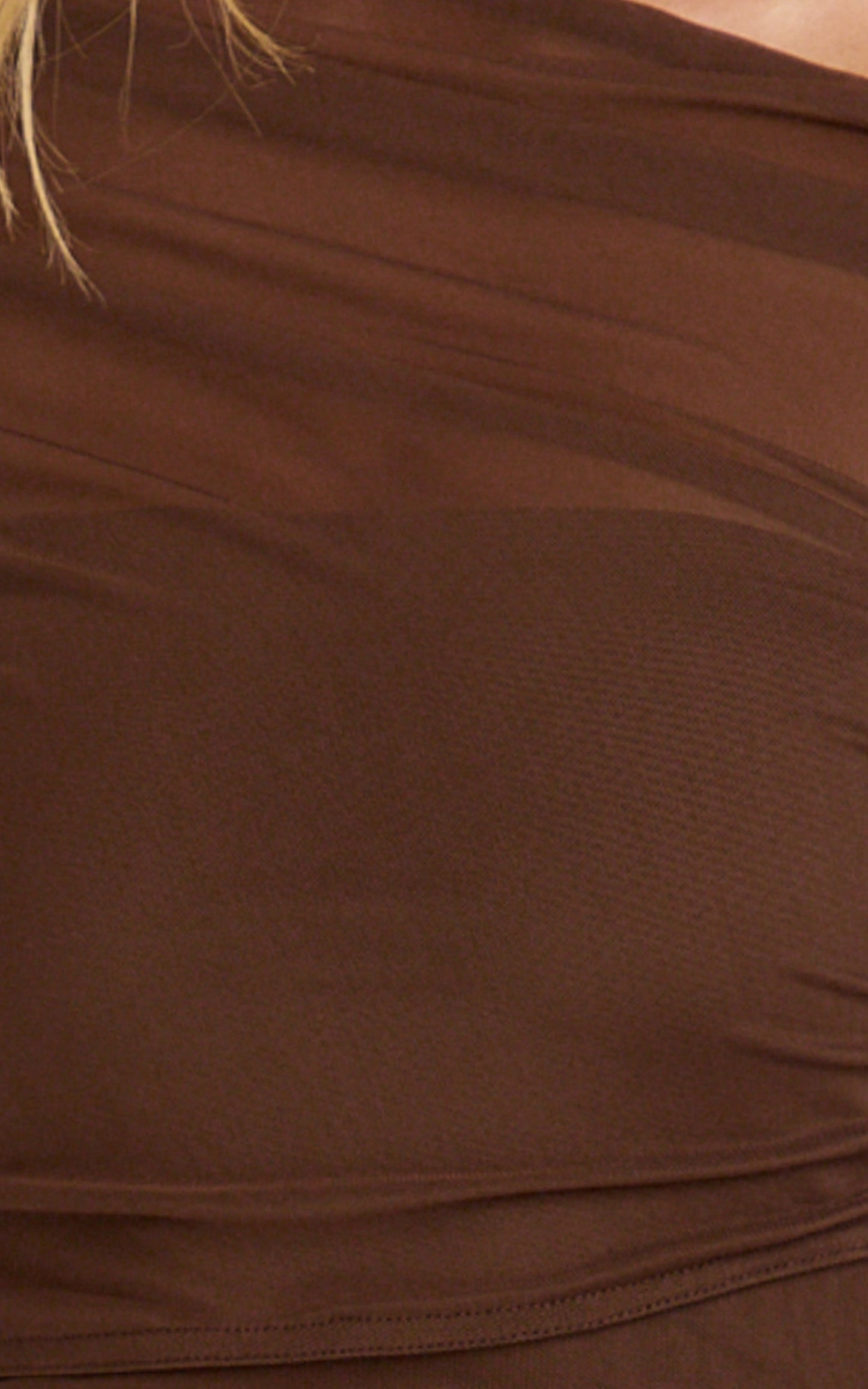 Nicolette Maxi Dress - Cape Sleeve Off Shoulder Dress in Chocolate