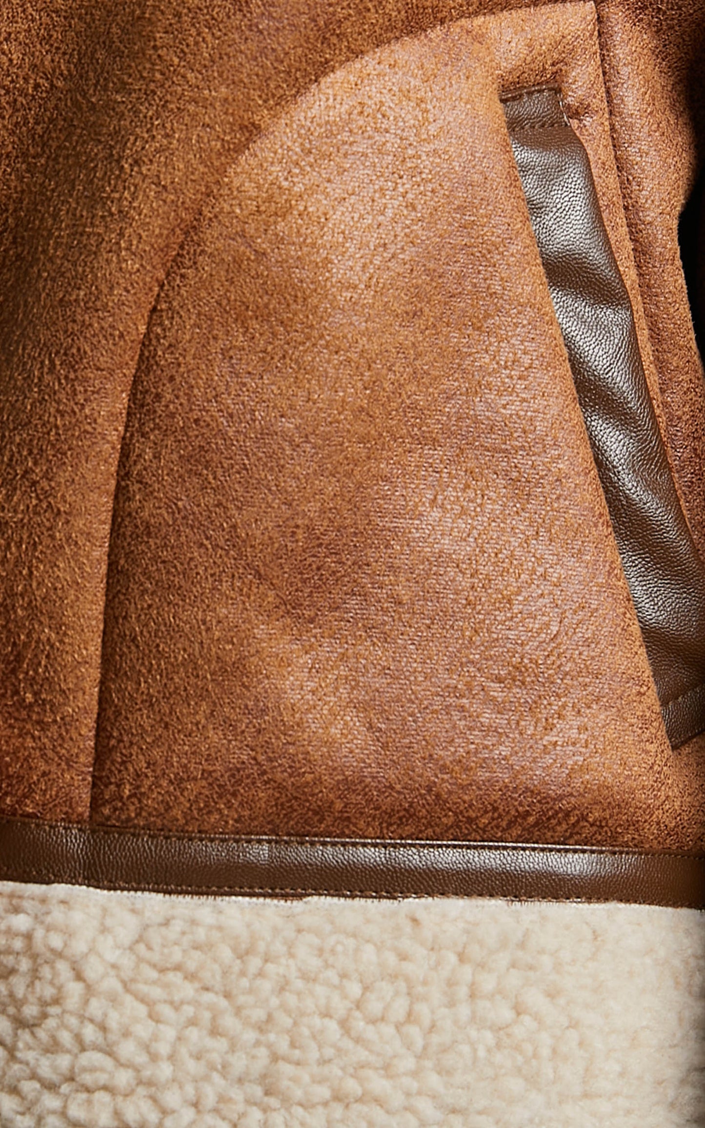 Nikita Jacket - P/U Jacket with Faux Fur Trim in Tan