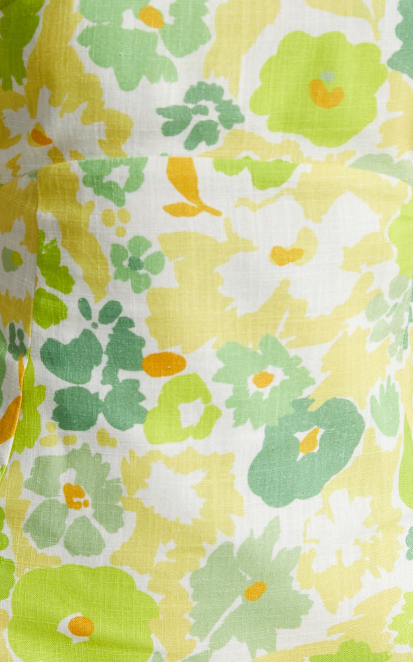 Nikoletta Mini Dress - Linen Square Neck Back Cut Out Dress in Pine Lime Print