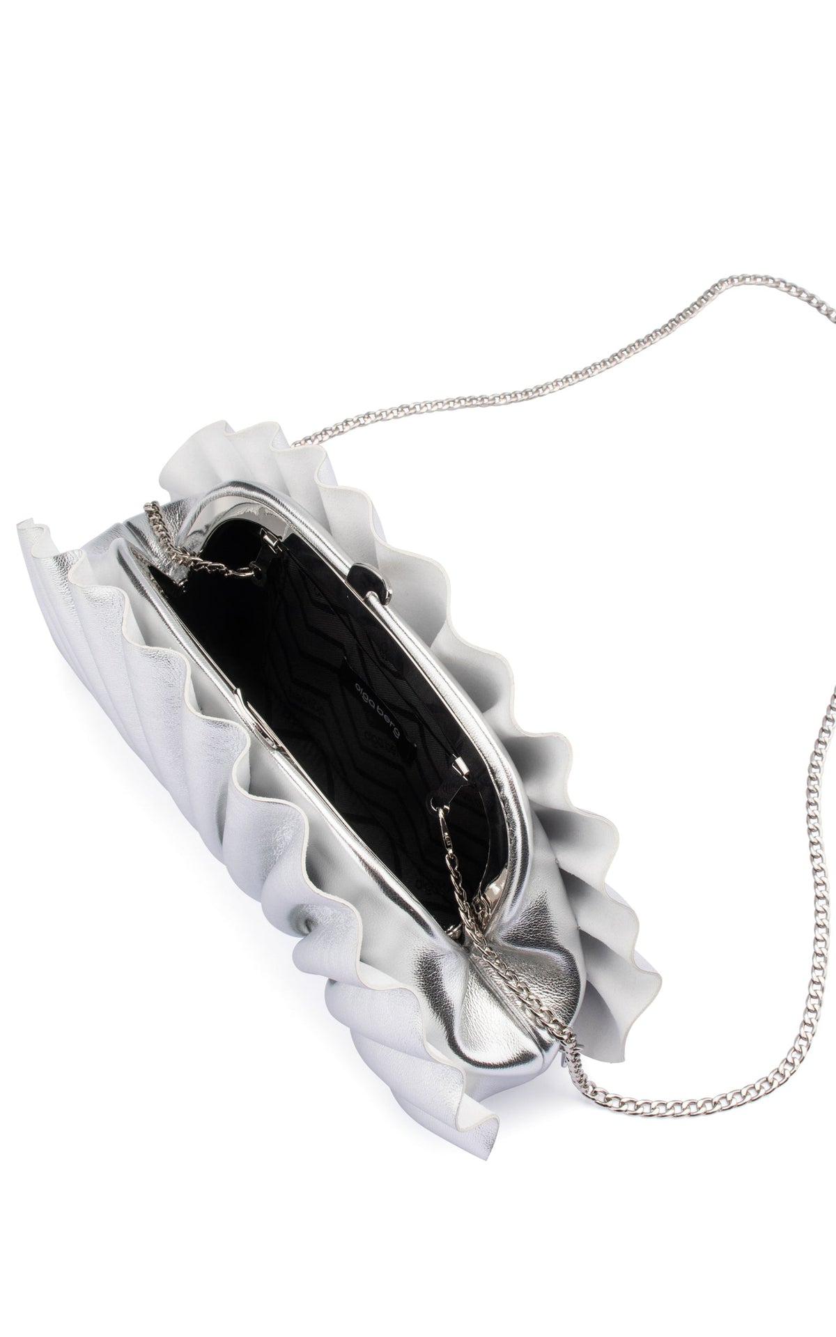 Plissée-Clutch 'Hollie' in Silber