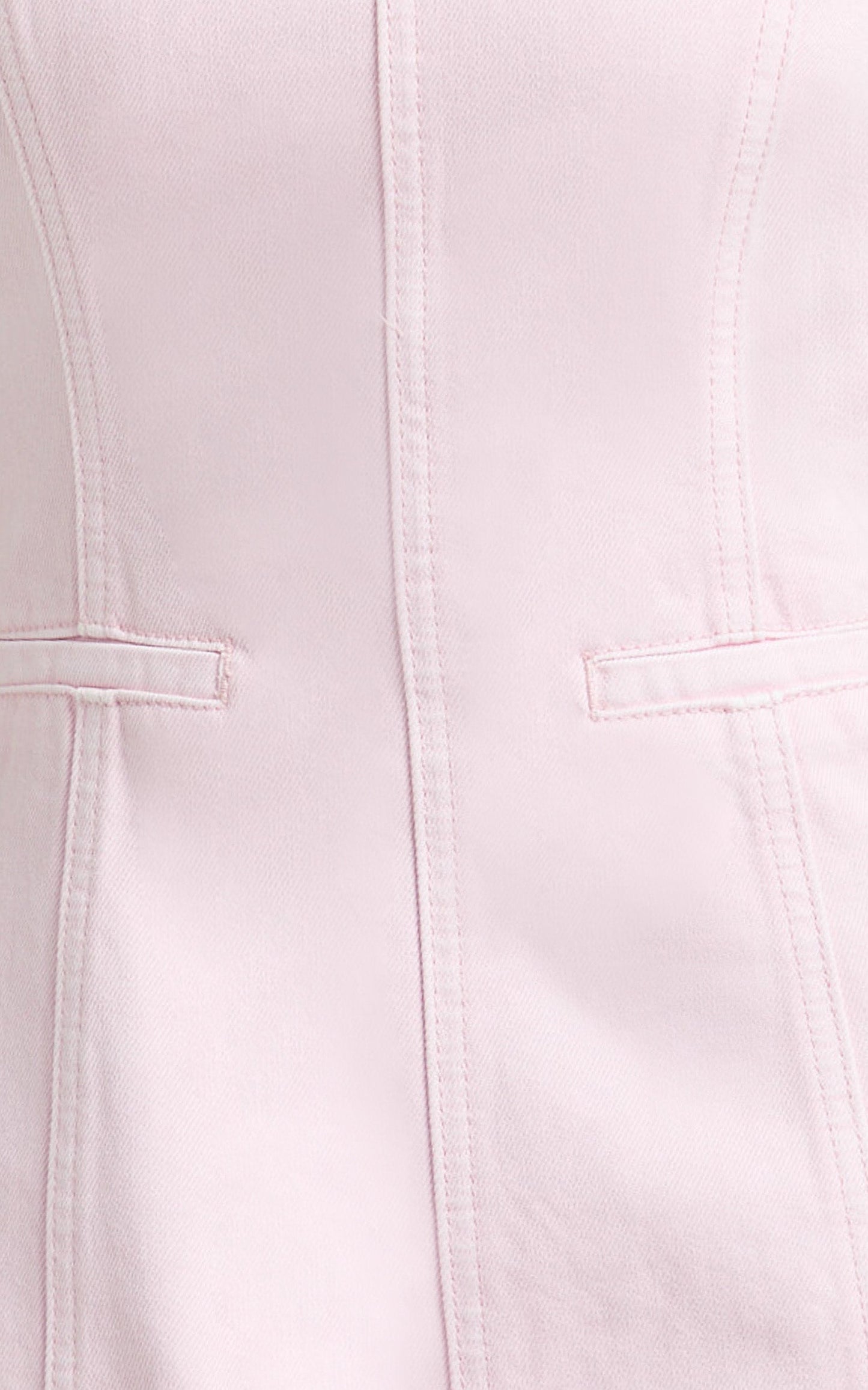 Olenna Mini Dress - High Neck Fitted Denim Dress in Pink