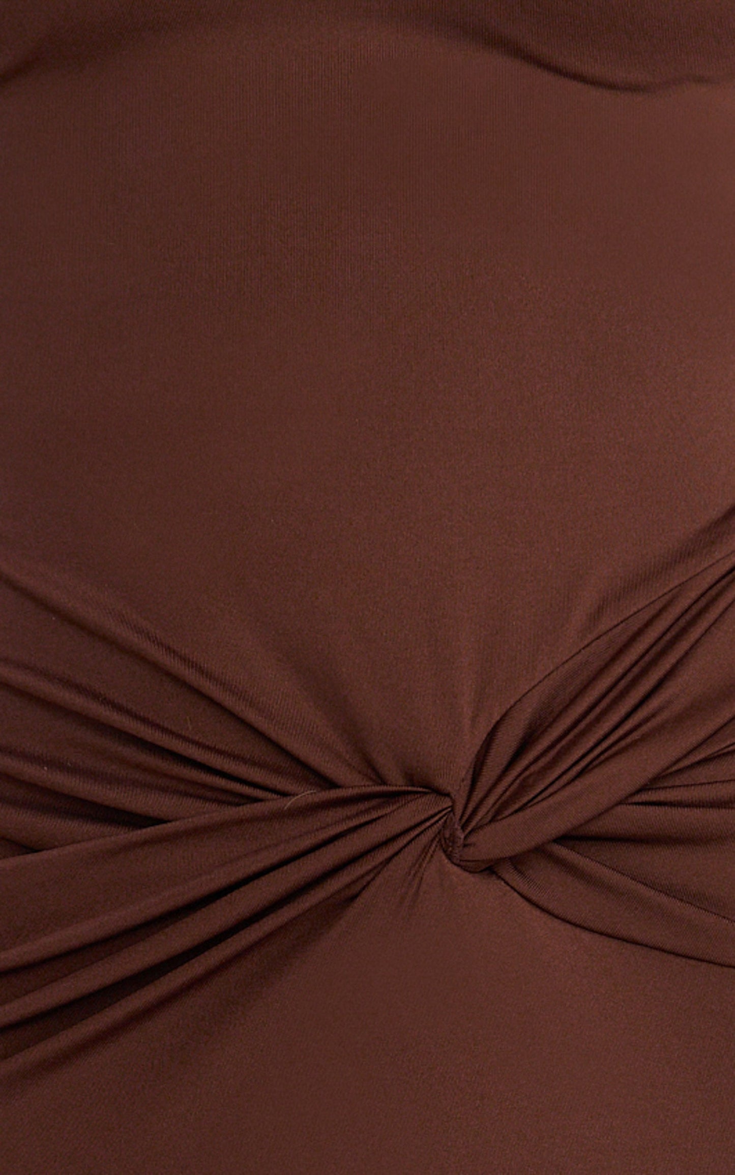 Olivia Maxi Dress - Halter Neck Front Twist Dress in Dark Chocolate