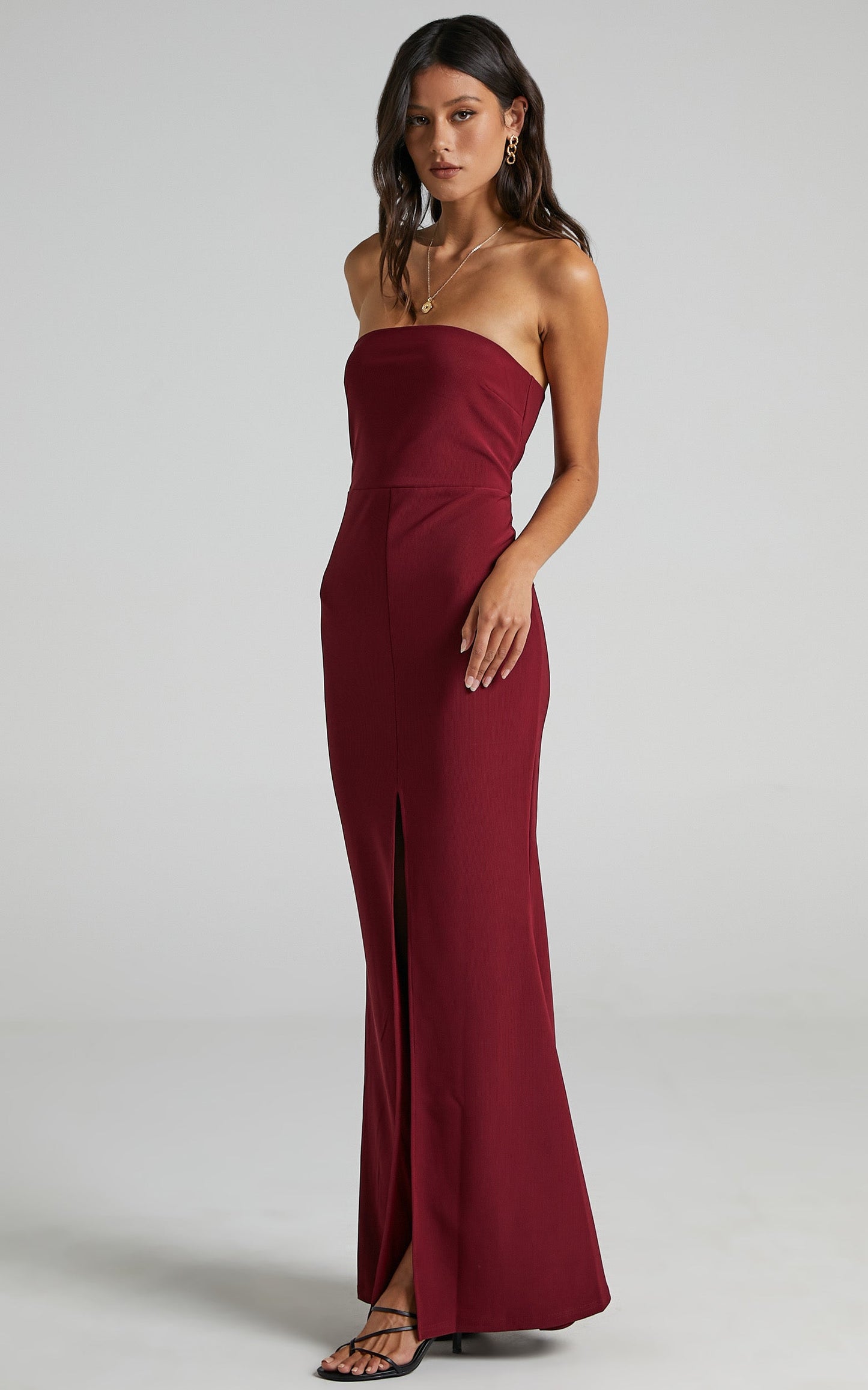 One More Kiss Maxi Dress in Wine