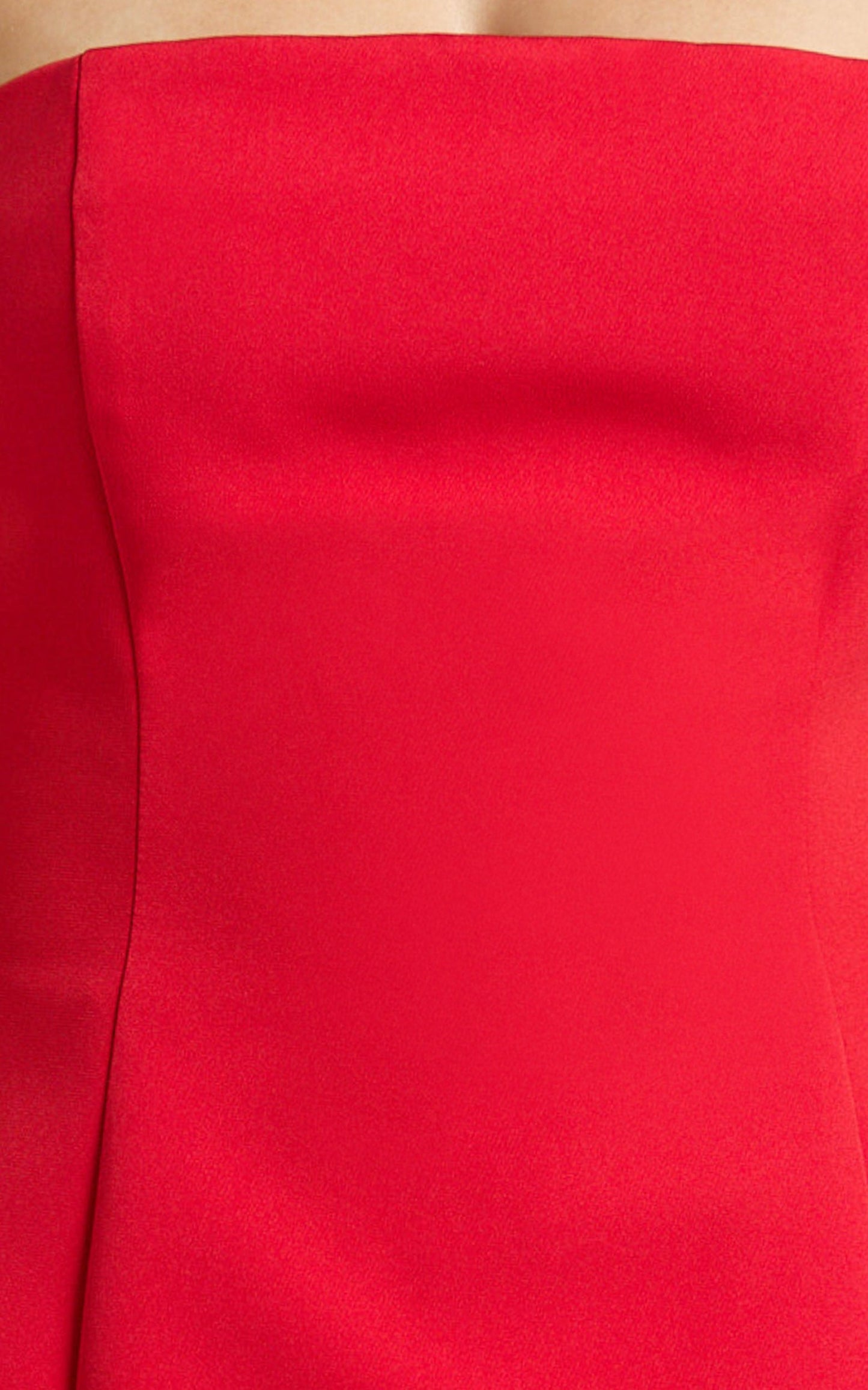 Pauline Two Piece Top and Skirt Set - Strapless A Line Top and Mini Skirt Set in Red