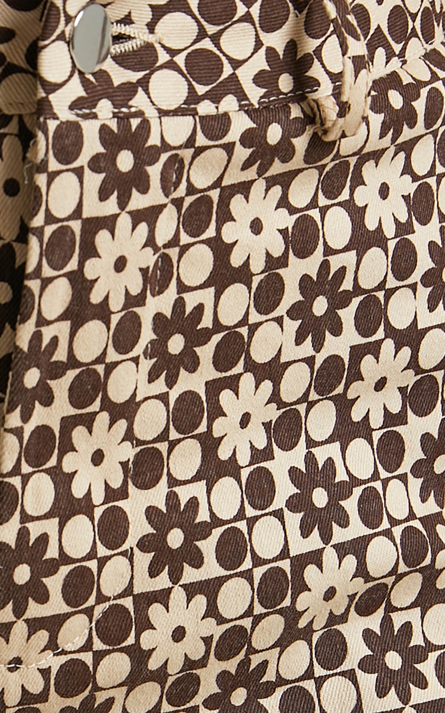 Pennie High Waisted Boot Cut Pants in Brown Print