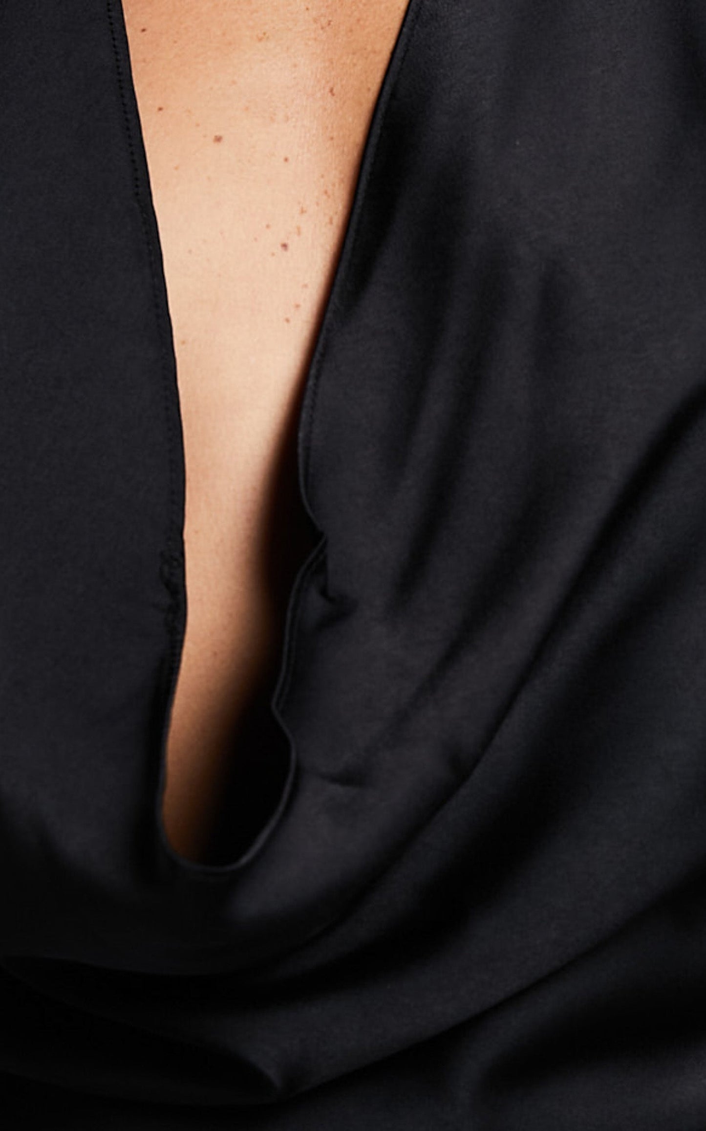 Pietra Top - Cowl Halter Neck Low Back in Black