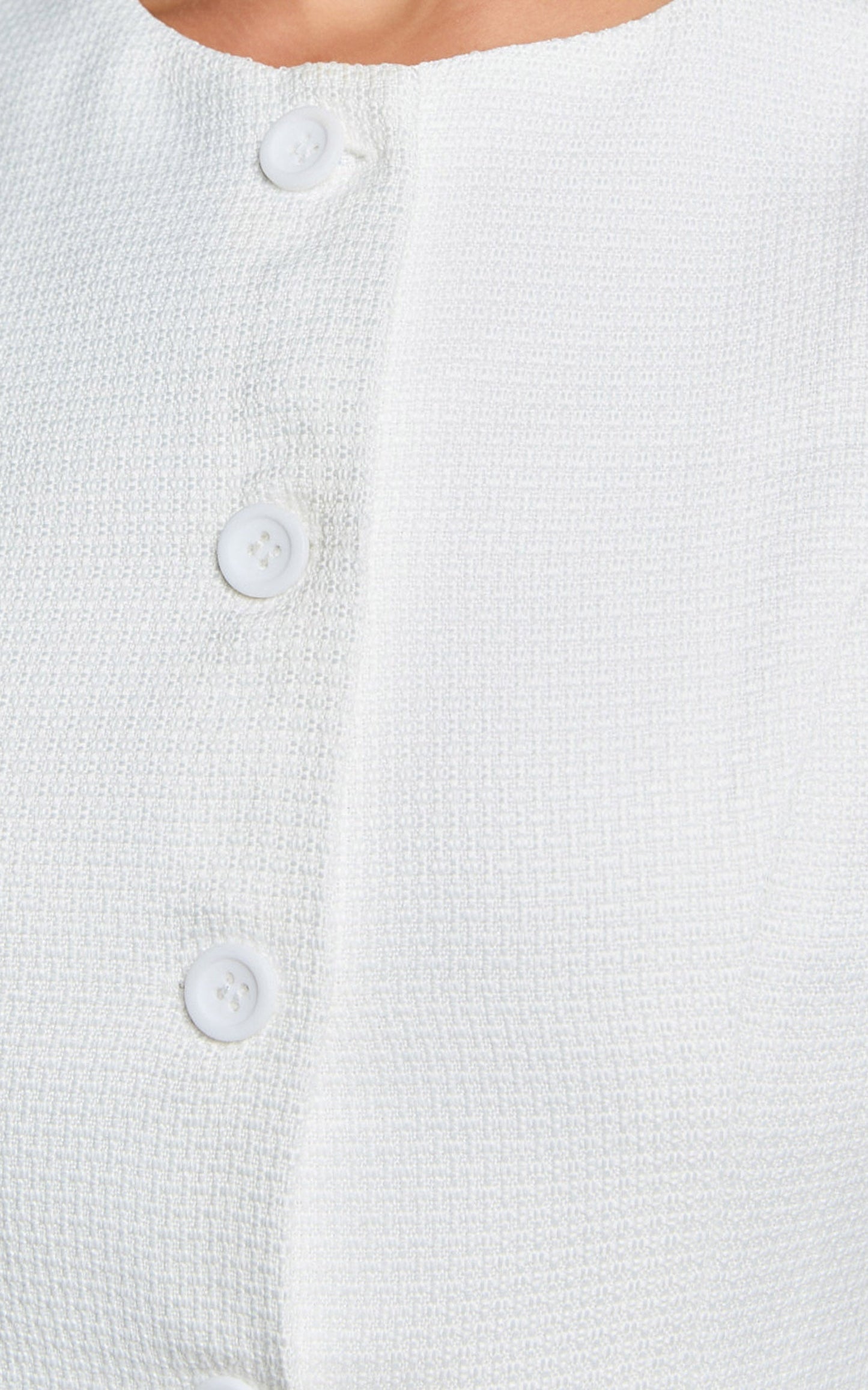Polly Mini Dress - Button Down Line Look Dress in White