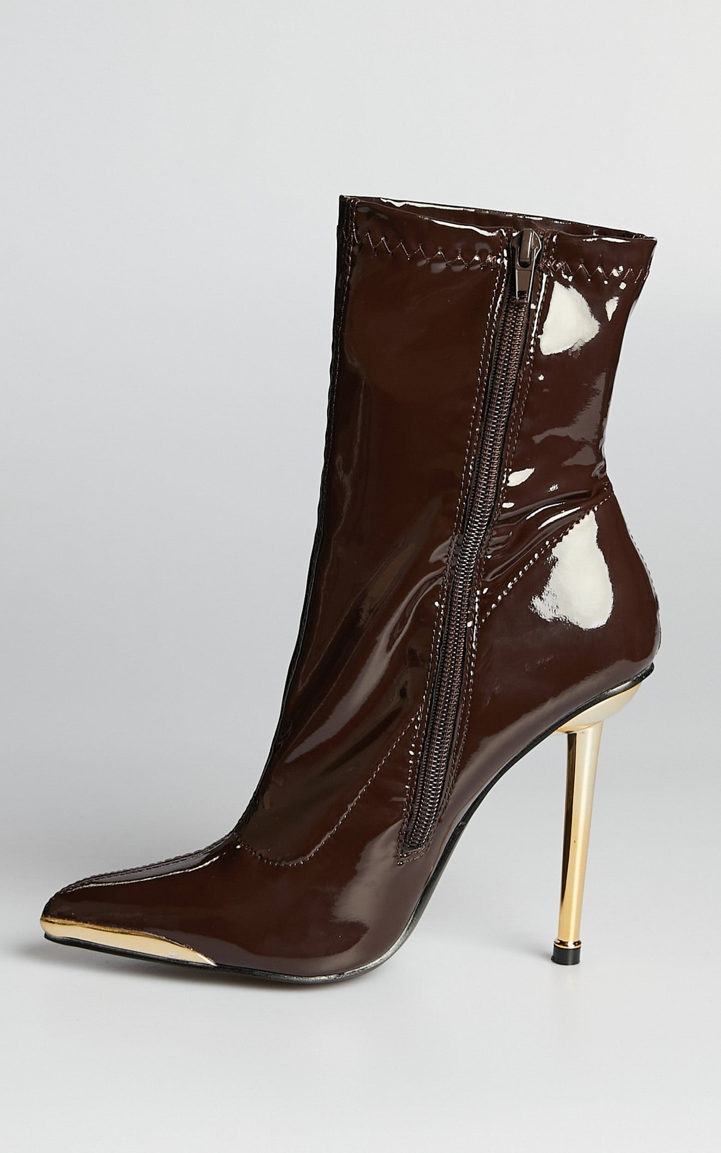 Public Desire - Player Boots in Chocolate Patent