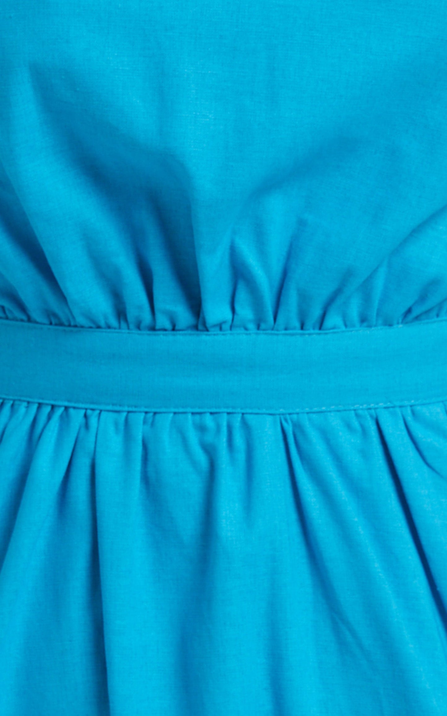 Cedie Midi Dress - One Shoulder Puff Sleeve Dress in Blue