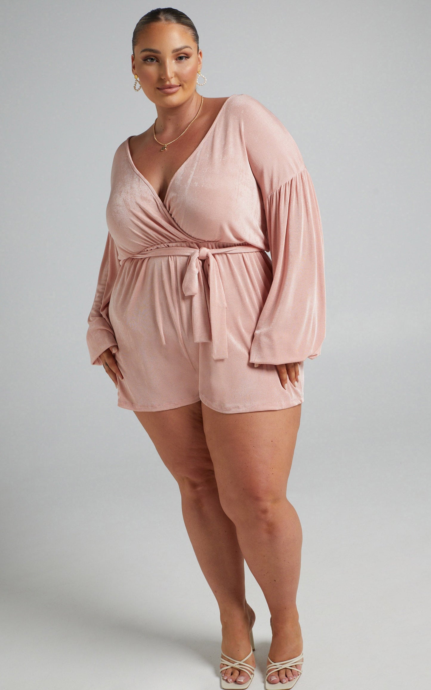 Penelope Playsuit - Long Sleeve Playsuit in Rose Gold