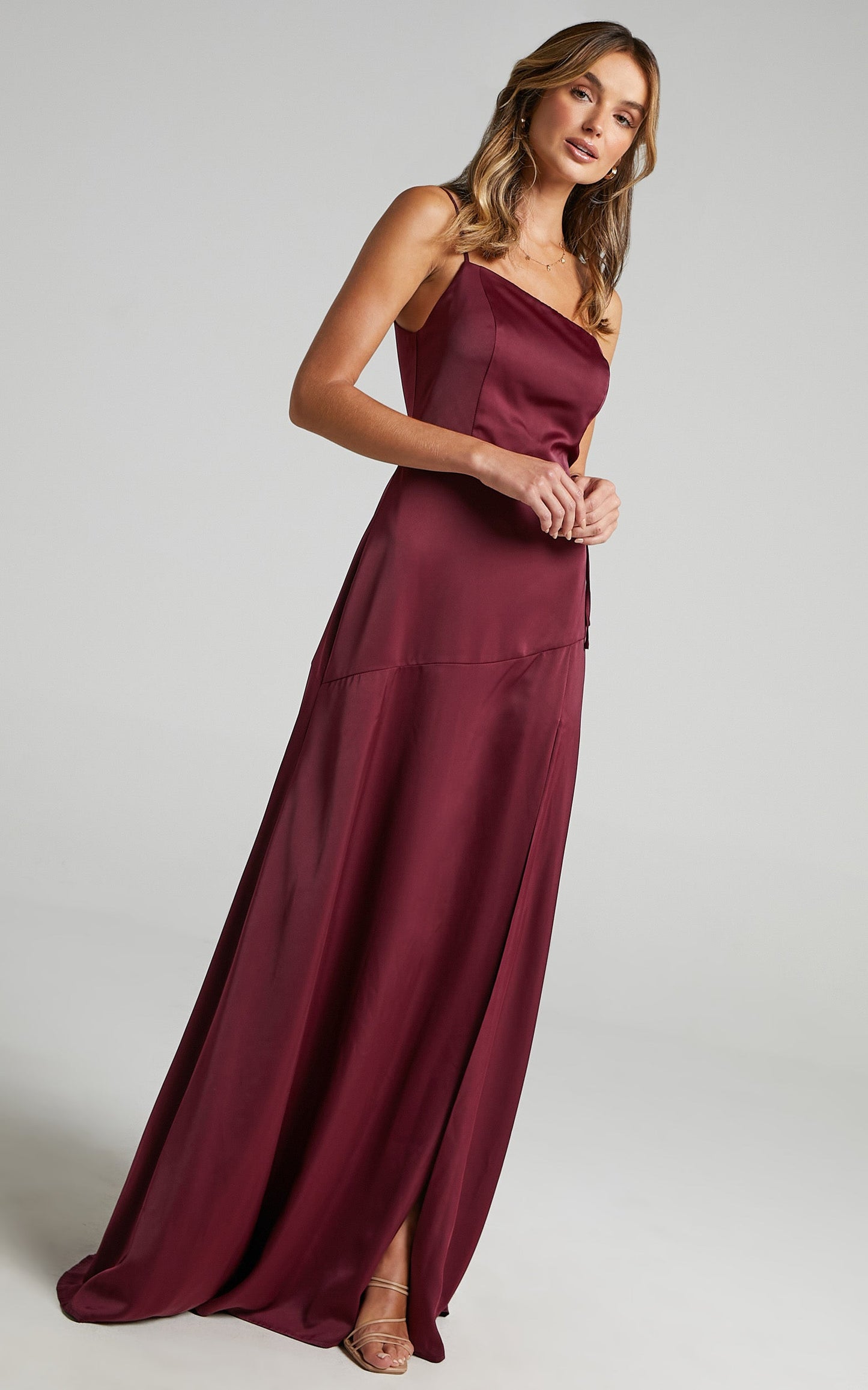 Find Your Tribe Dress in Mulberry Satin