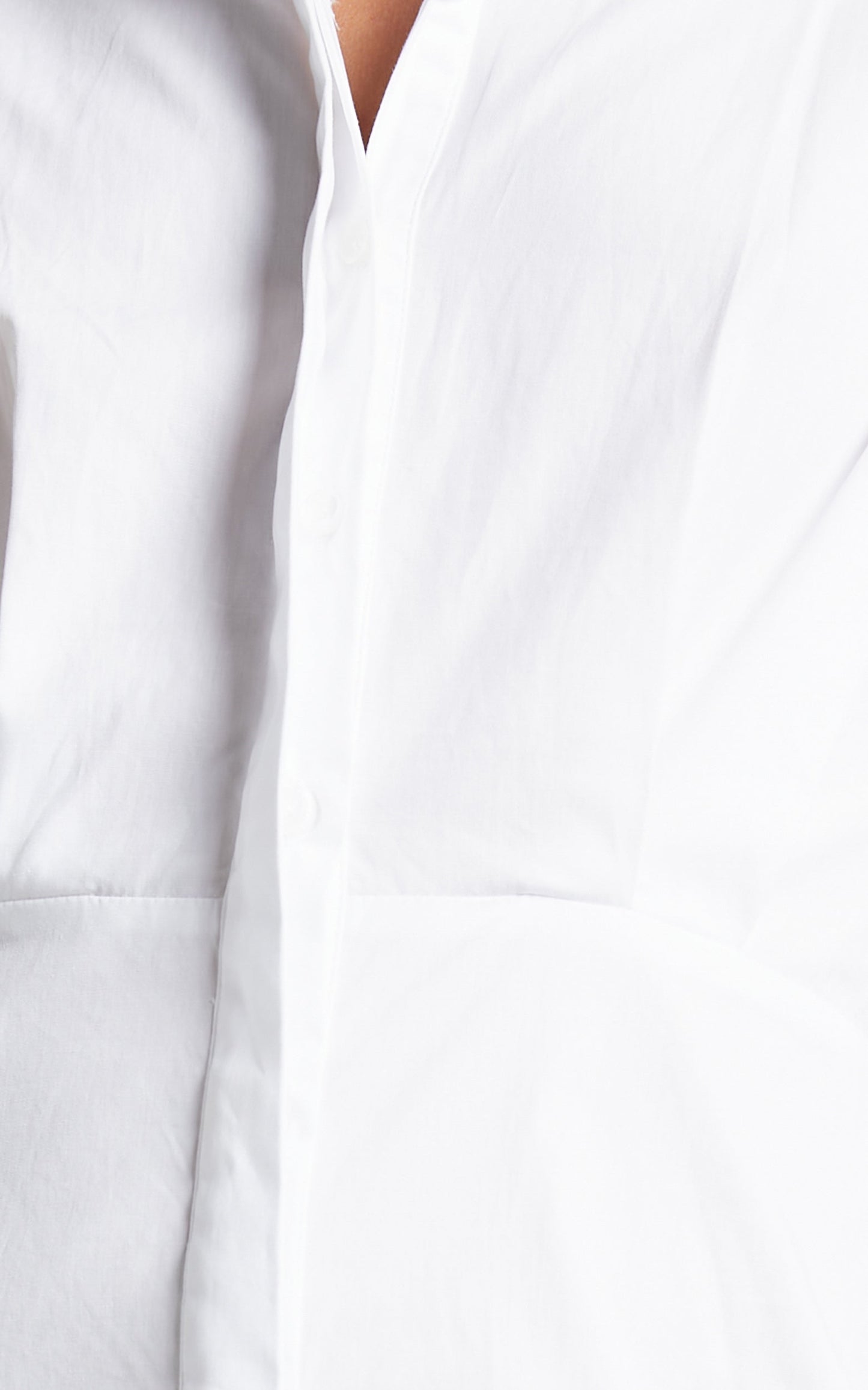 Rachana Shirt Dress - Lace Up Back Longline Shirt Dress in White