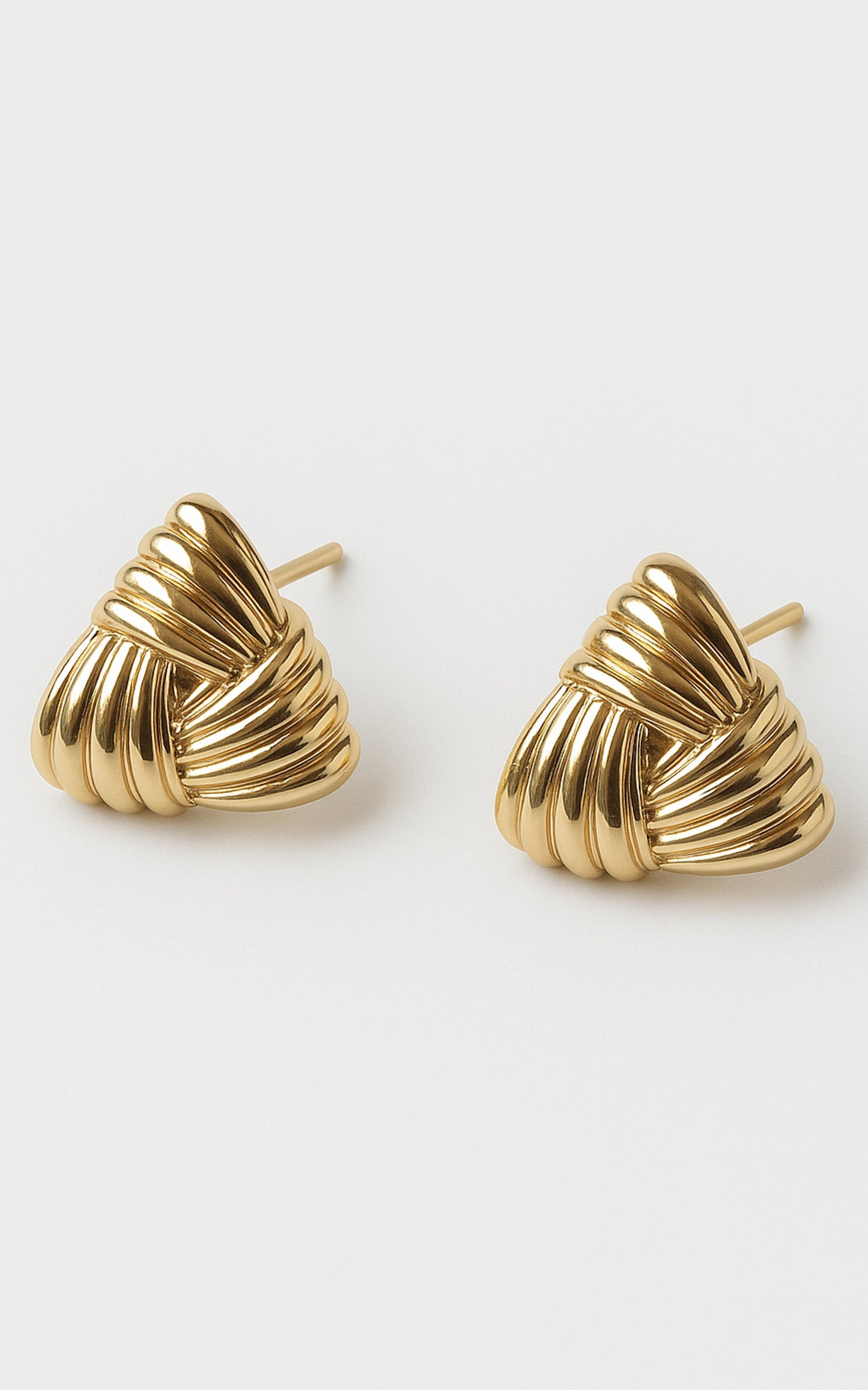 Ramira Earrings - Textured Triangle Earrings in Gold