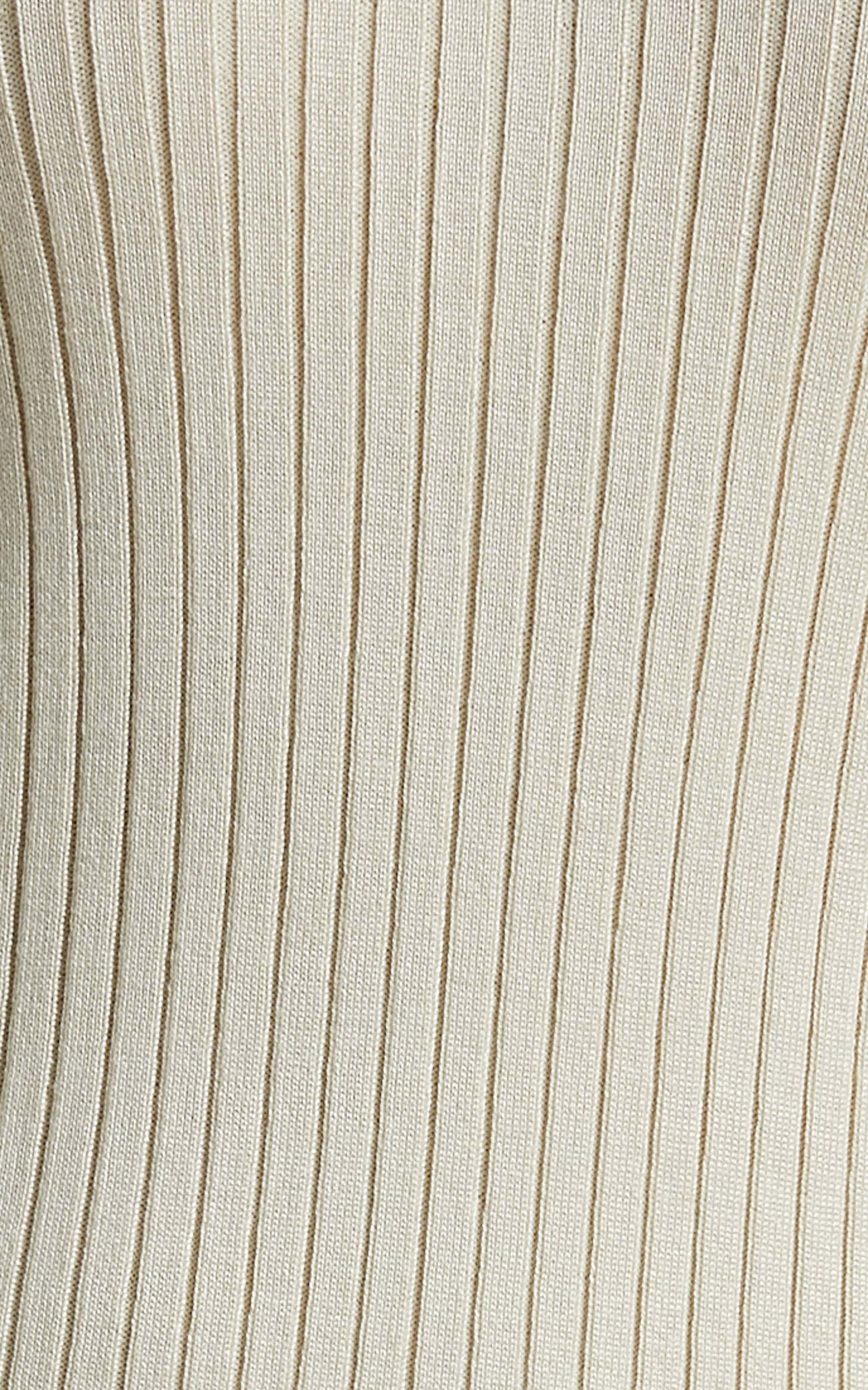 Raymond Bodycon Collared Mini Dress in Beige Rib