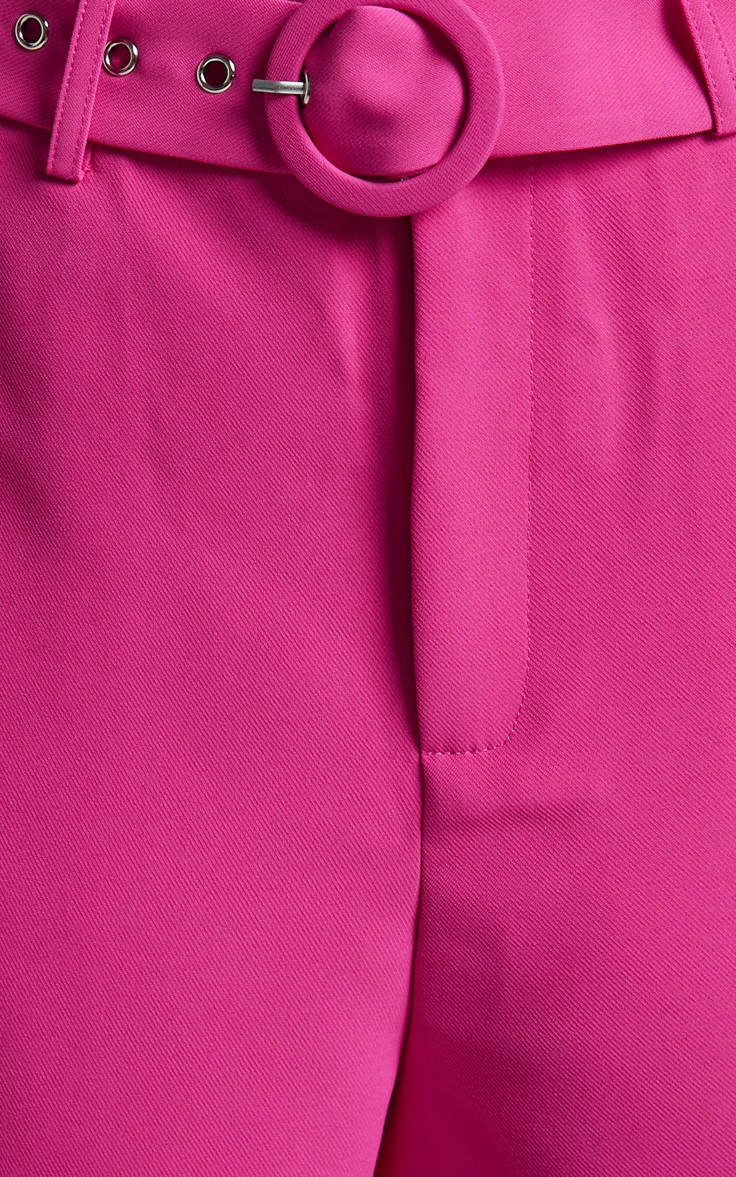 Reyna Two Piece Set - Crop Top and Tailored Belted Shorts in Hot Pink