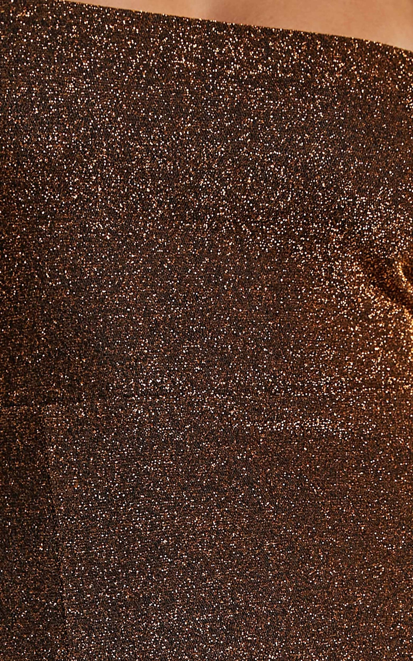 Rheannon Midi Dress - Split Mesh Dress in Copper Lurex