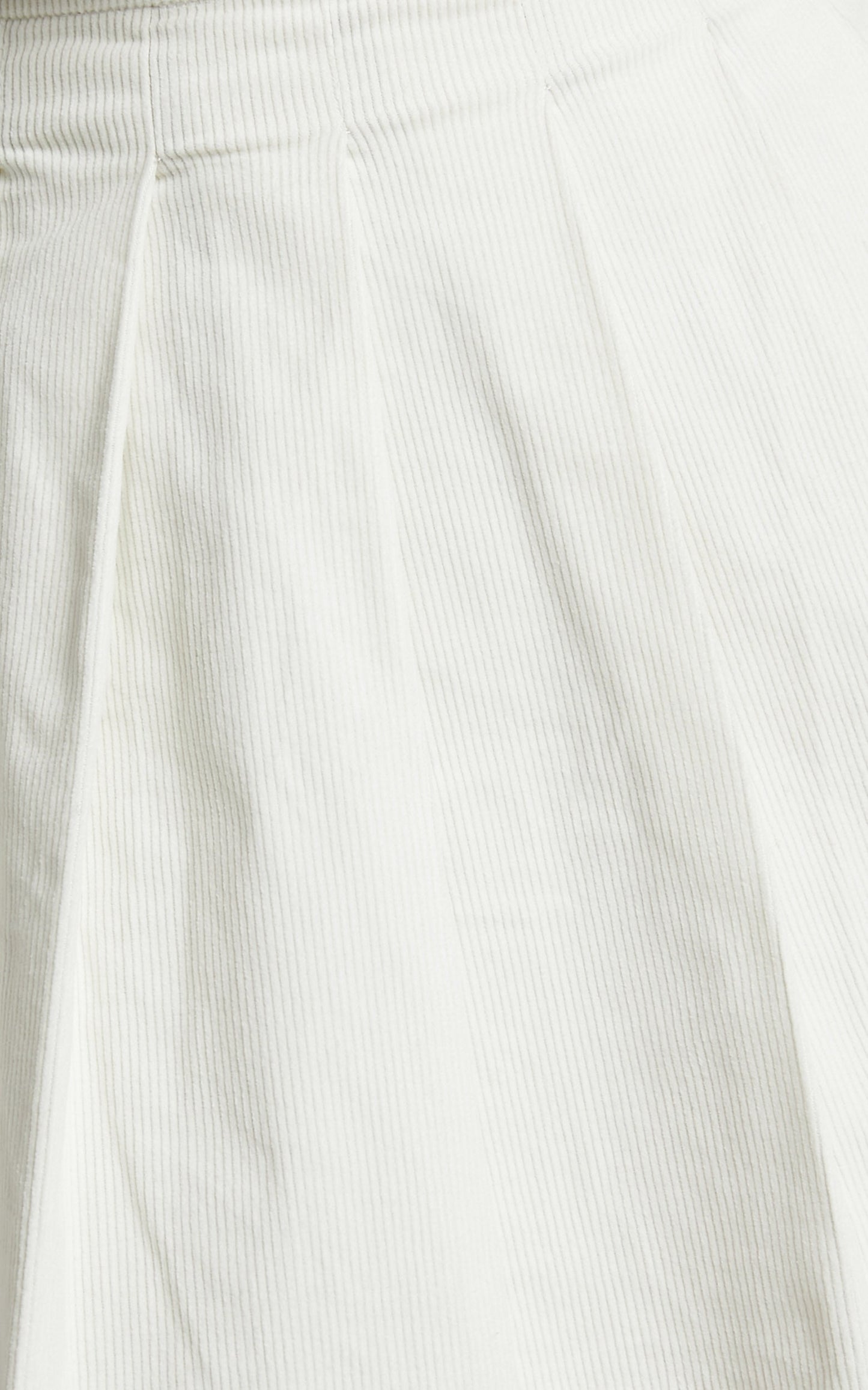Rhexy Mini Skirt - Pleated Cord Skirt in Ivory