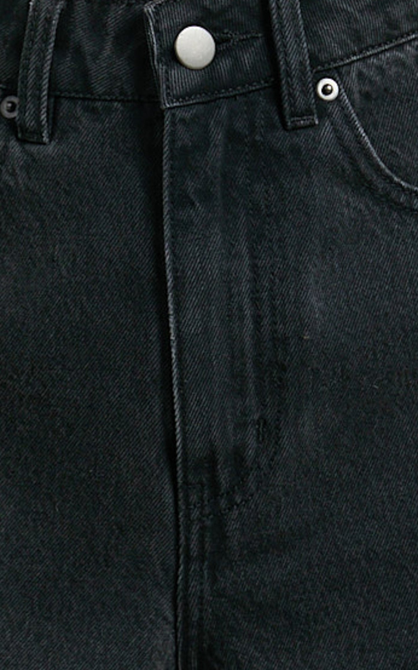 Rhianna Shorts - Mid Waist Recycled Denim Shorts in Washed Black