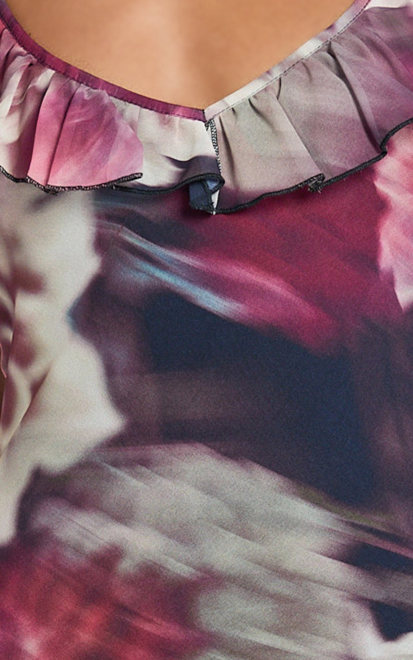 Riley Maxi Dress - Asymmetric Ruffle Detail Maxi Dress in Mariache Rose