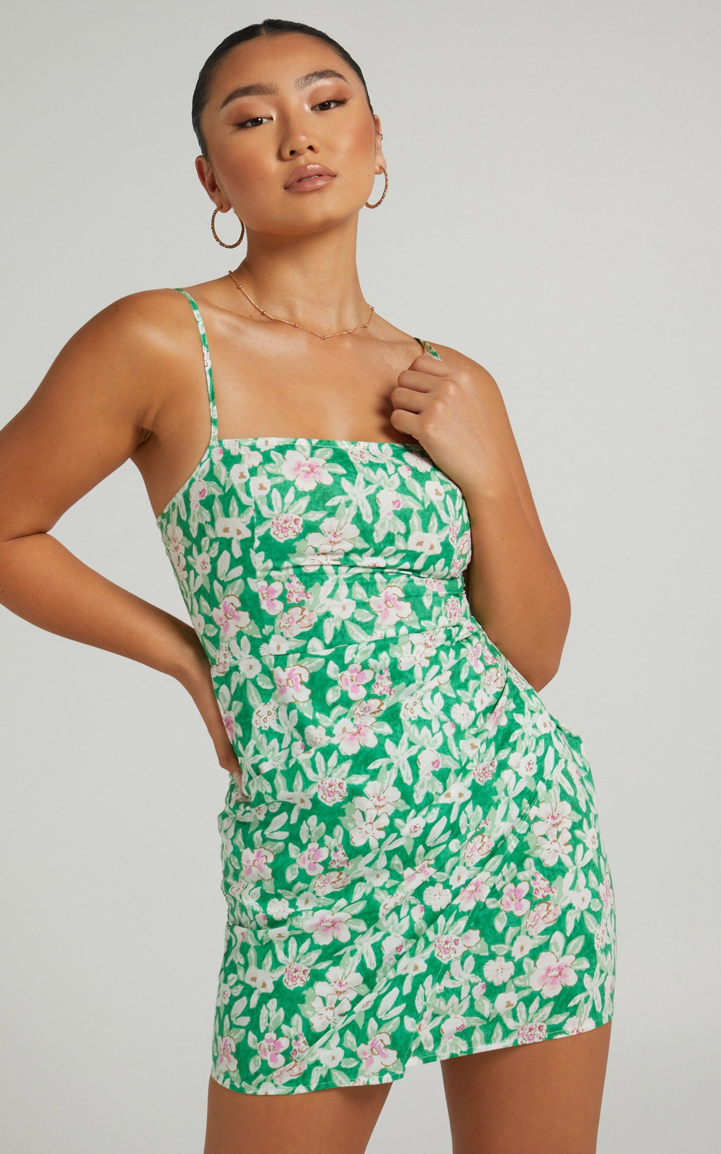Dorelia wrap mini dress in Green