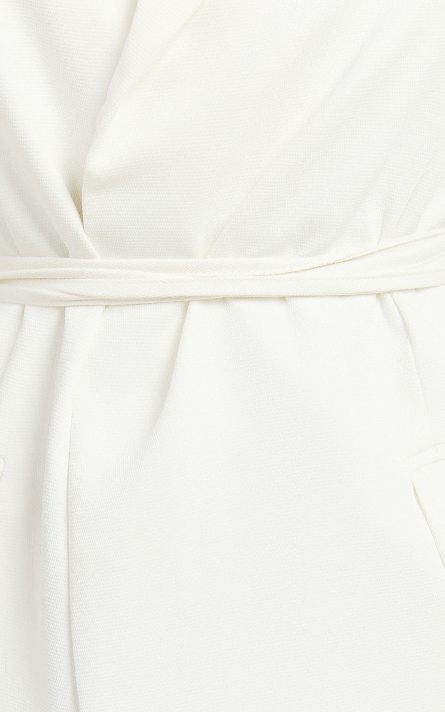 Romeo Mini Dress - Front Tie Collared Flap Pocket Dress in White