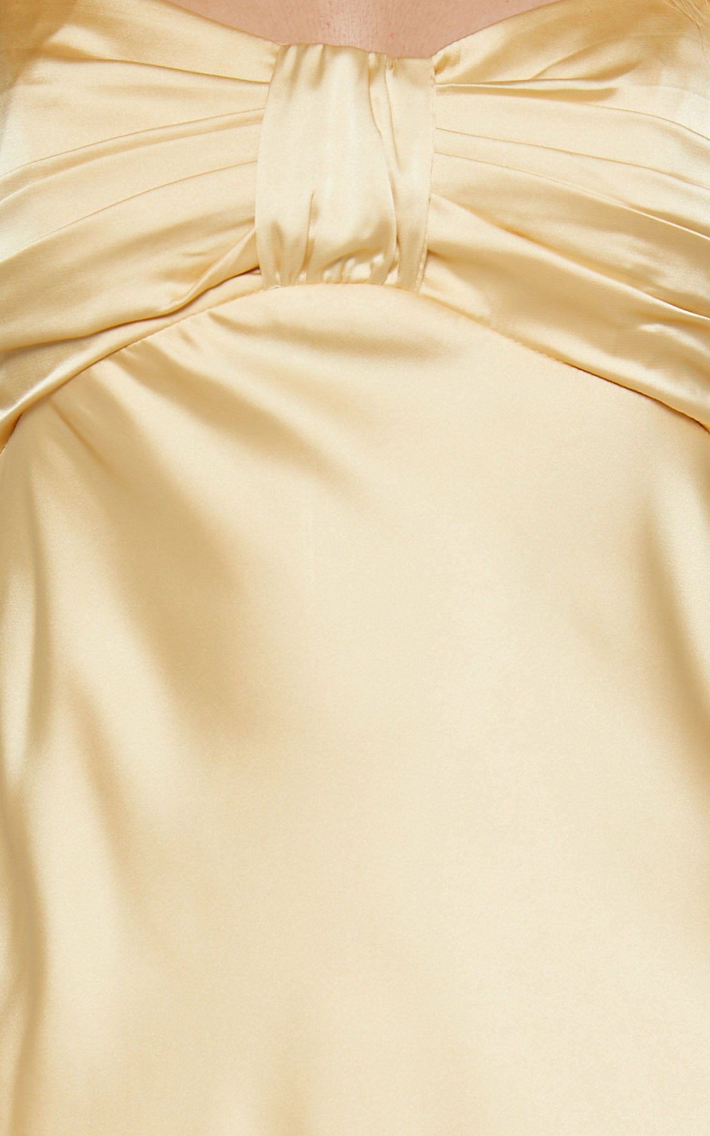 Rosseth Midi Dress - Ruched Chest Sleeveless Dress in Lemon