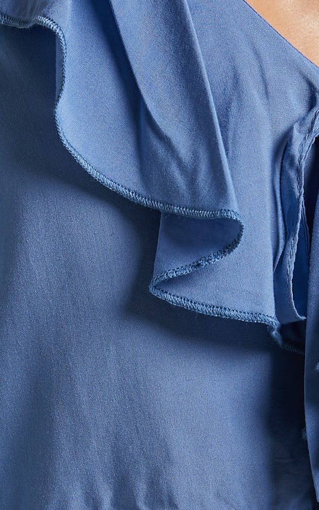 Rumina Top - Long Sleeve Top in Blue