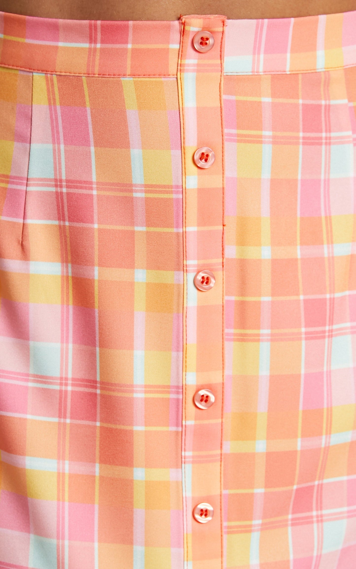 Runaway The Label - Avena Midi Skirt in Orange Check
