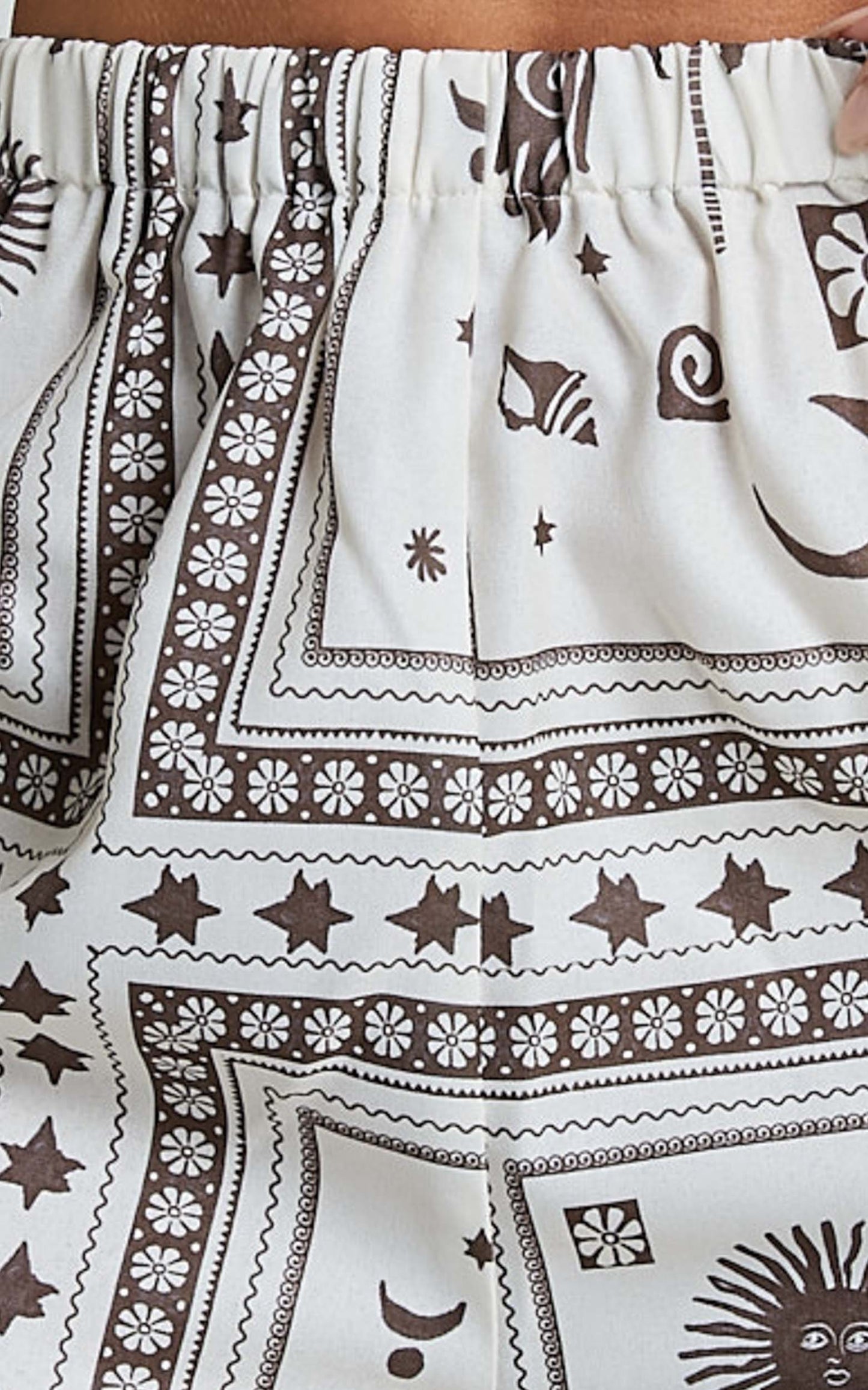 Ryleigh Pants - High Waisted Drawstring Relaxed Pants in MYSTIC PRINT