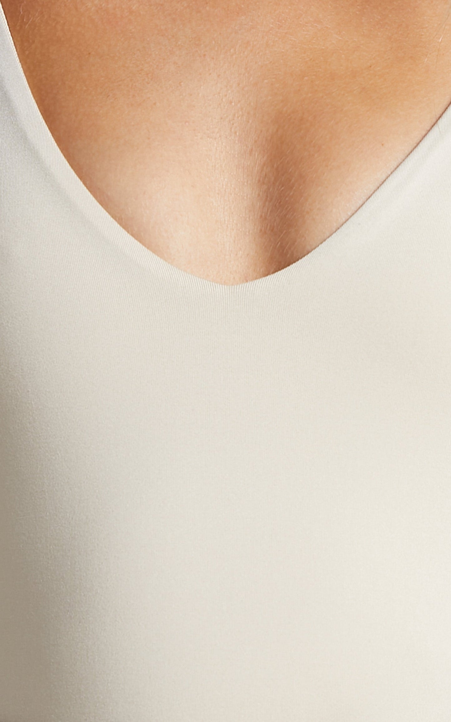 Ryley Bodysuit - V Neck Tie Up Bodysuit in Cream