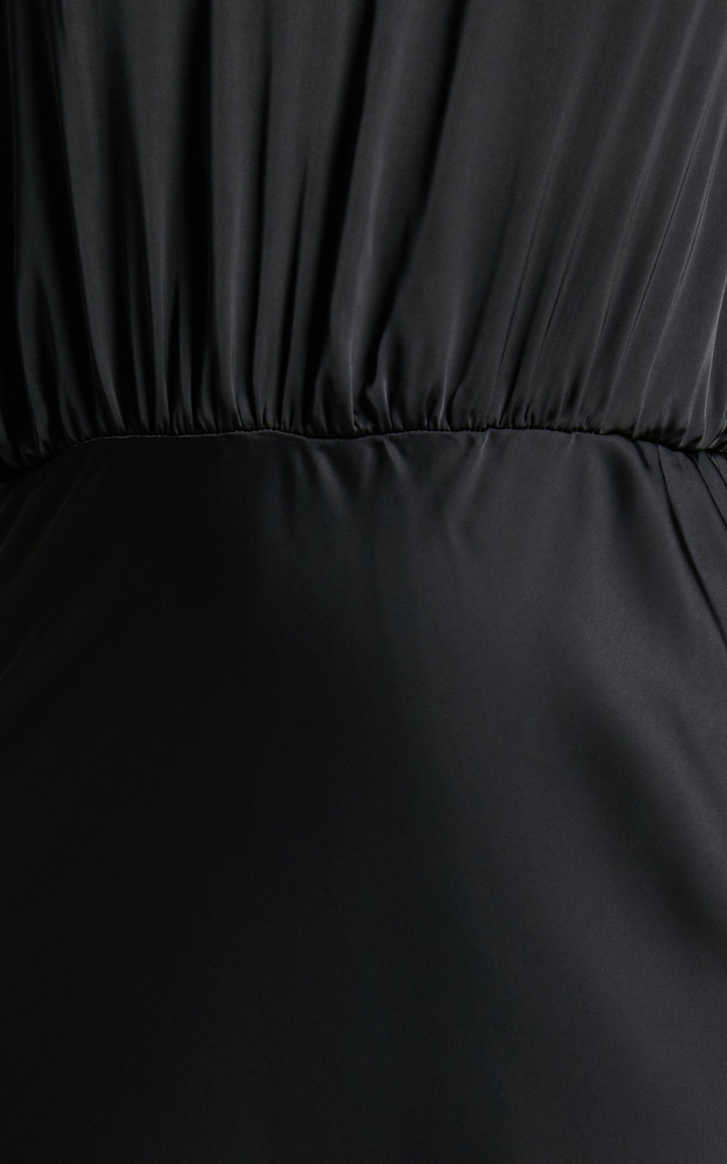 Shadia Midi Dress - Halter High Neck Cut Out Satin Dress in Black