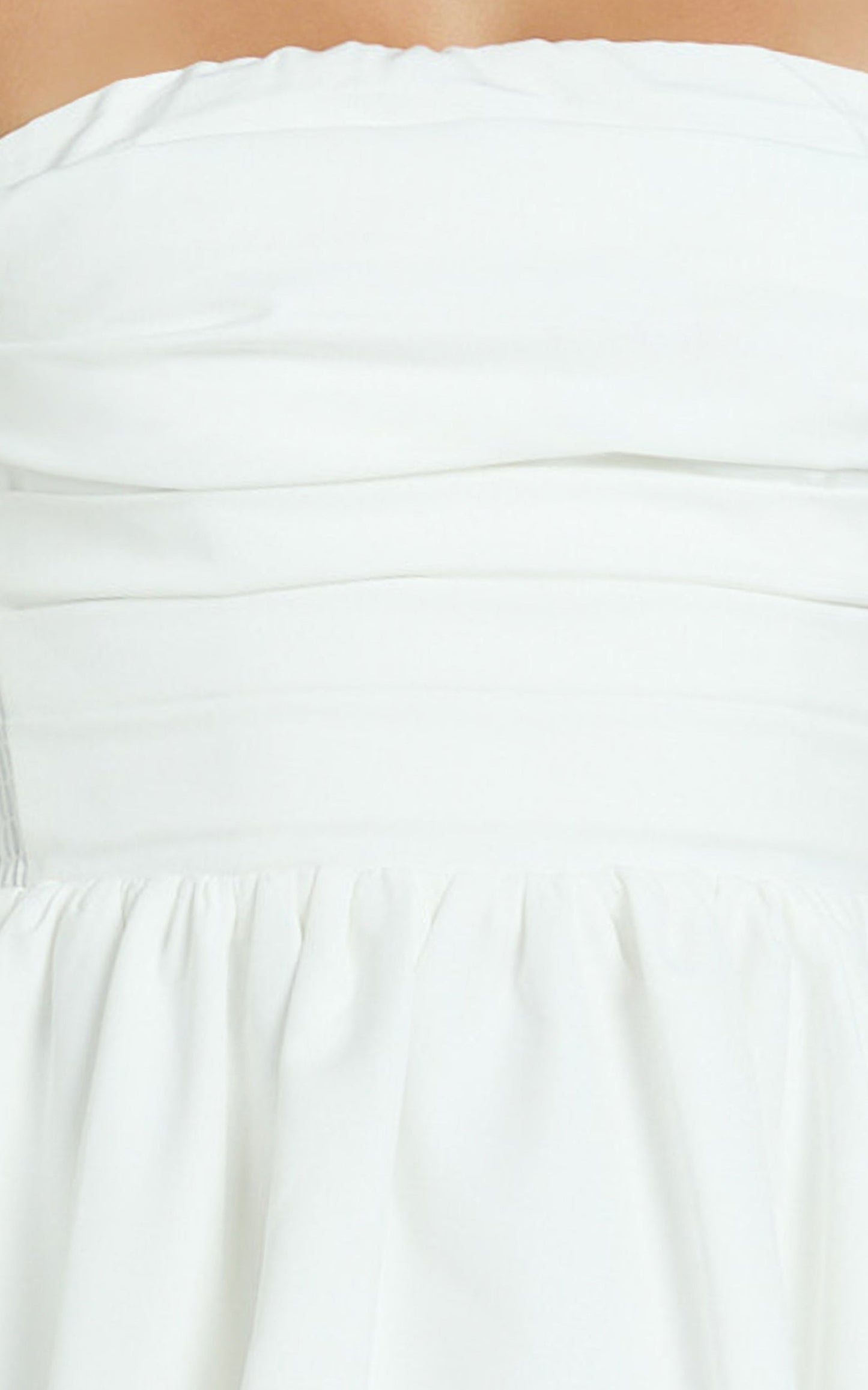 Shaima Mini Dress - Strapless Bubble Hem Dress in White
