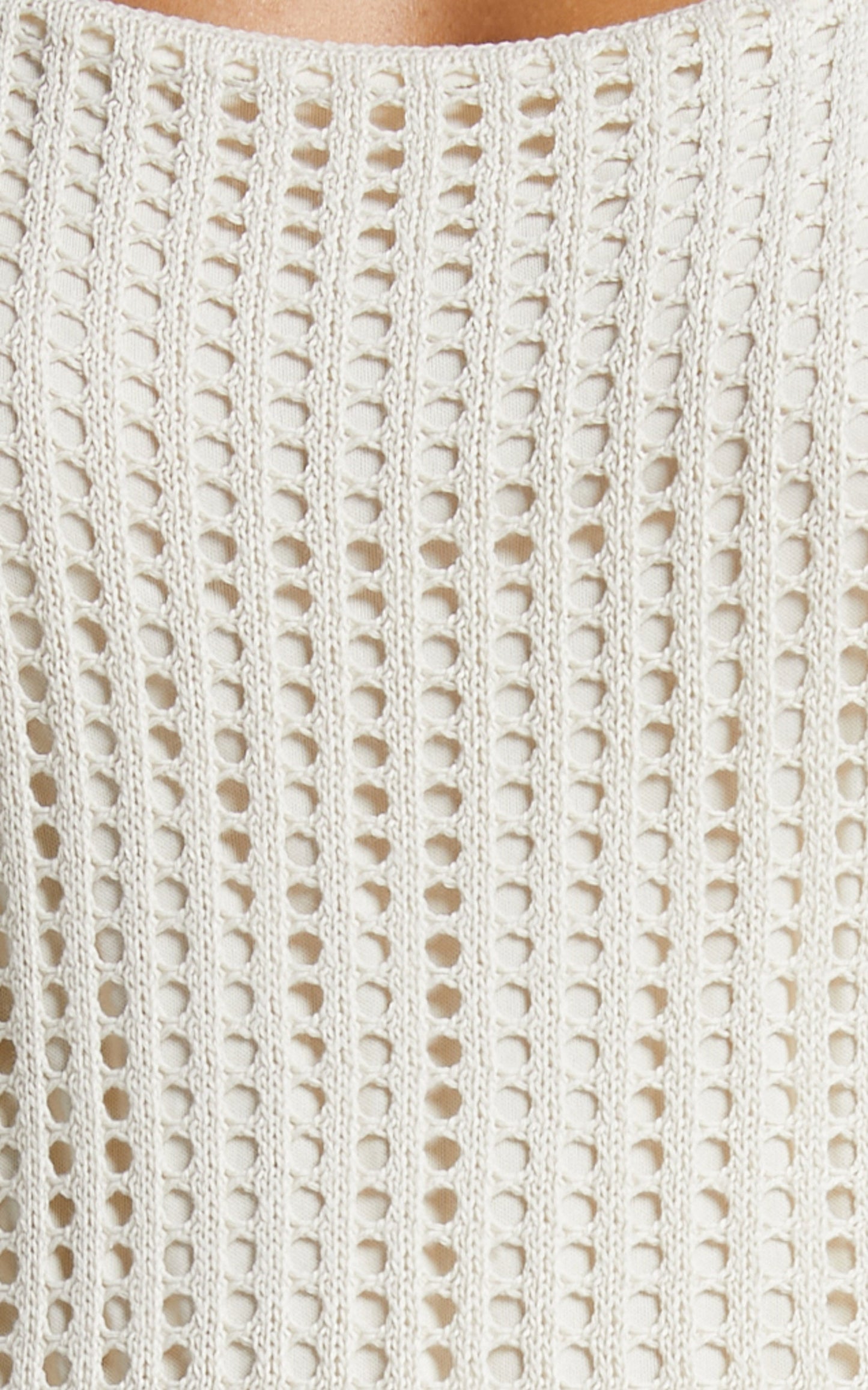 Shana Midi Dress - Crochet Slip Dress in Beige