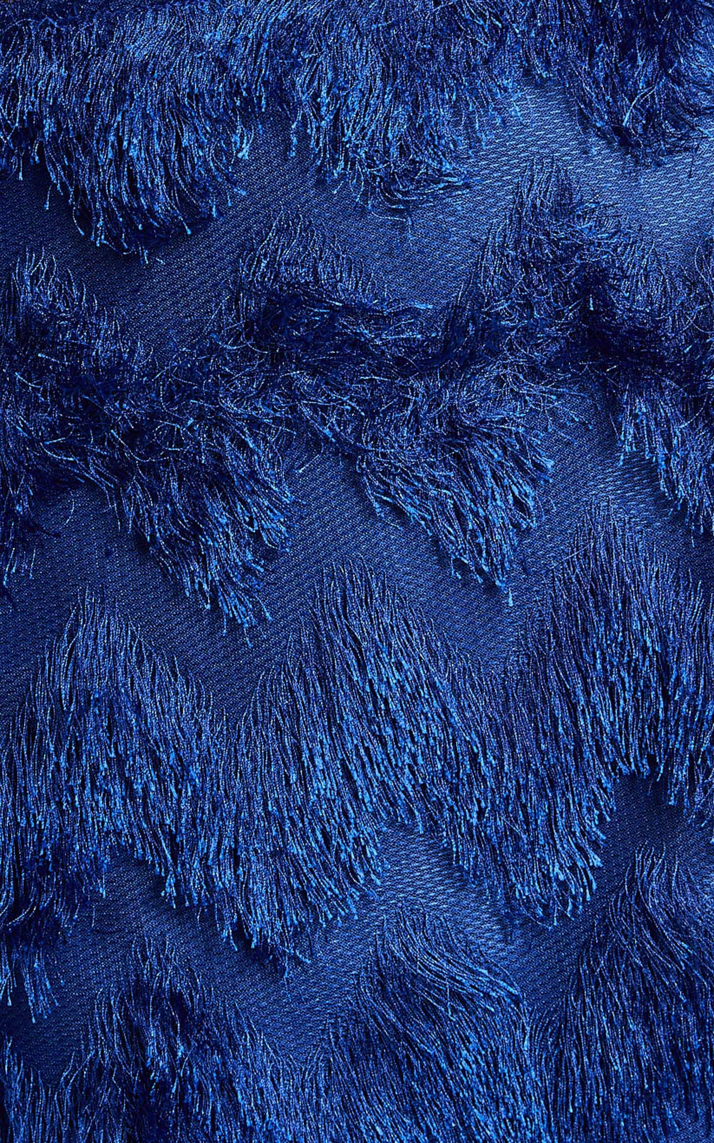 Shelby Mini Skirt - High Waist Fringe Skirt in Cobalt Blue