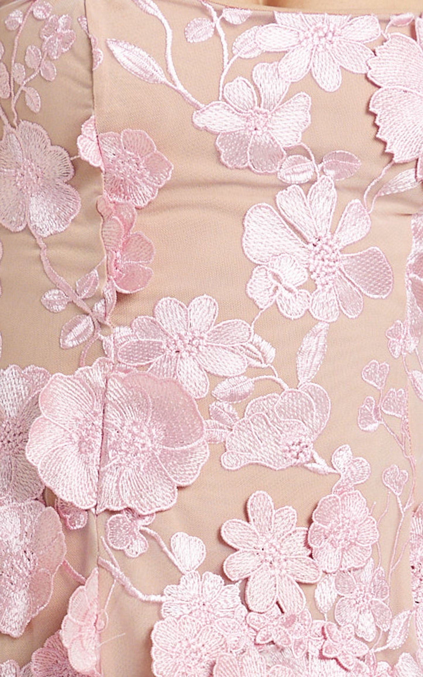 Sienna Mini Dress - 3D Floral Fit And Flare Dress in Pink