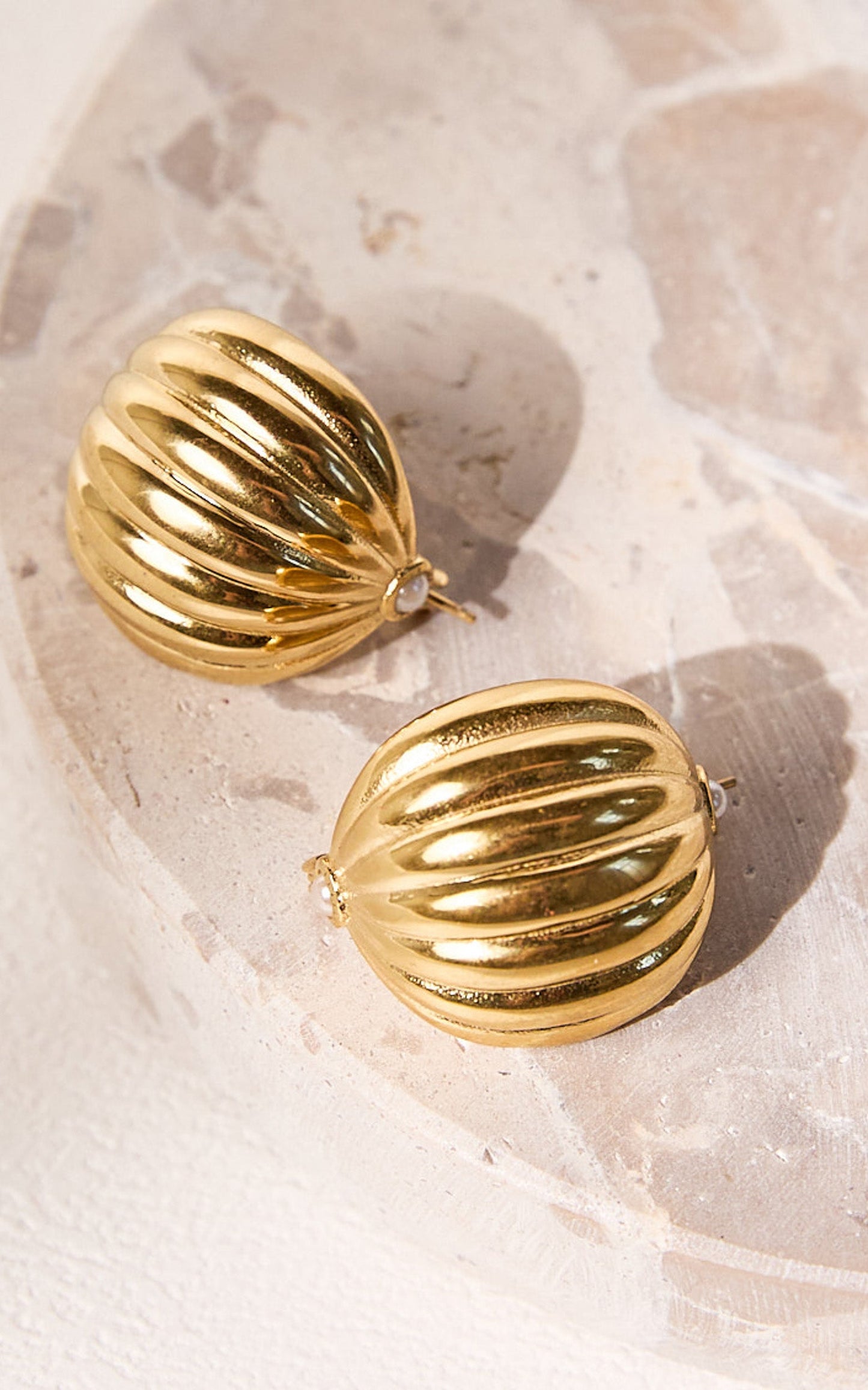 Skylee Earring - Croissant Shape Statement Earring in Gold