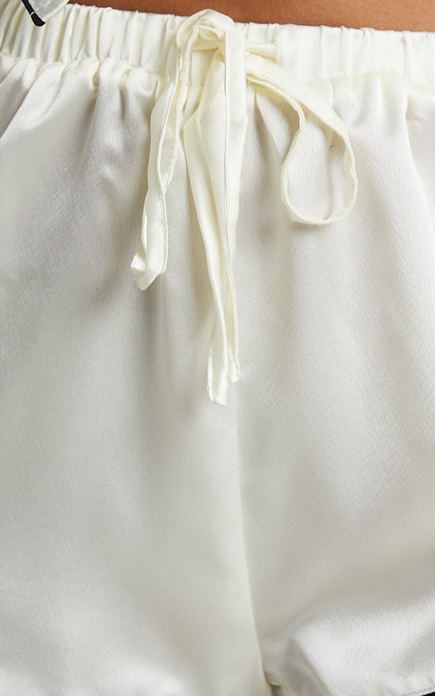 Sleep All Day Shorts in Ivory Satin