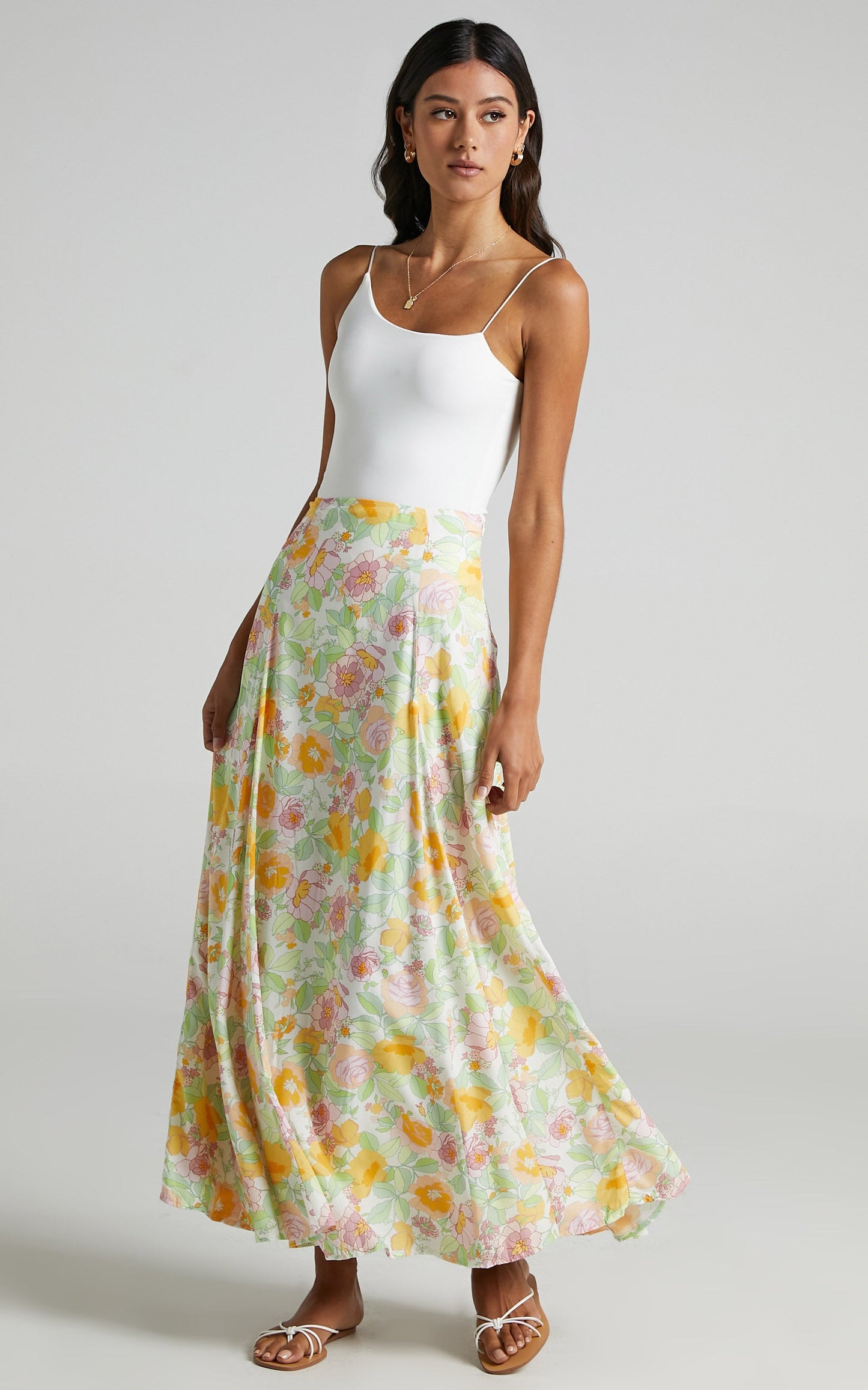Stephens Skirt in Linear Floral