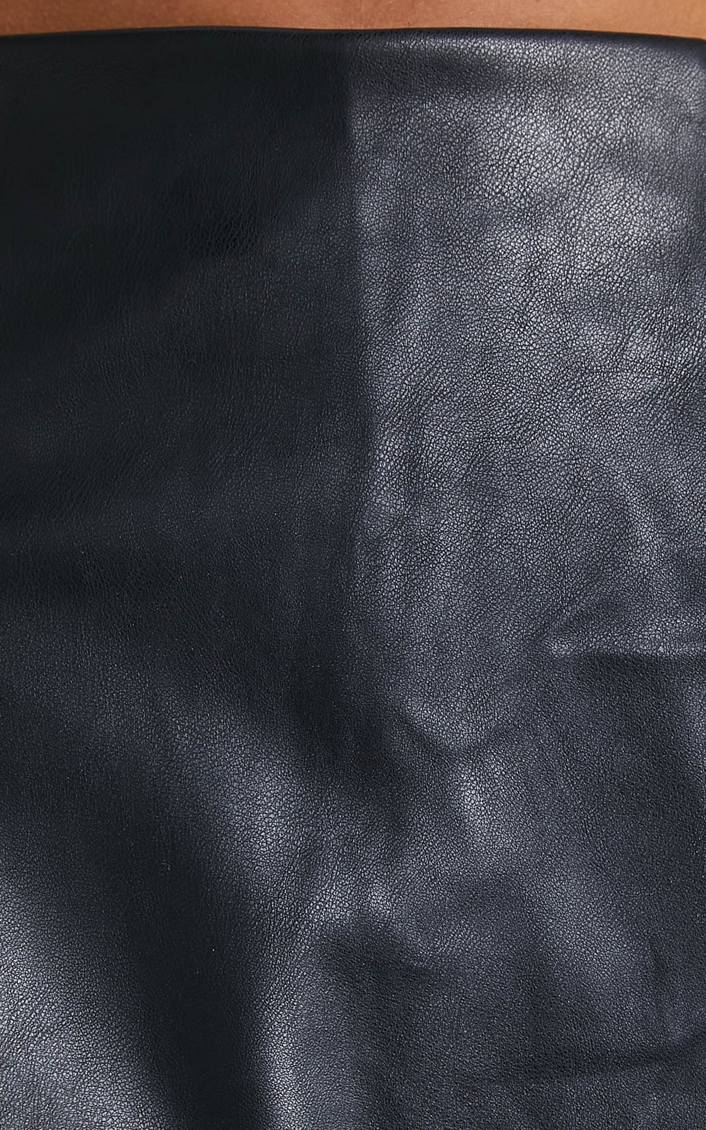 Stephie Leatherette Skort in Black Leatherette